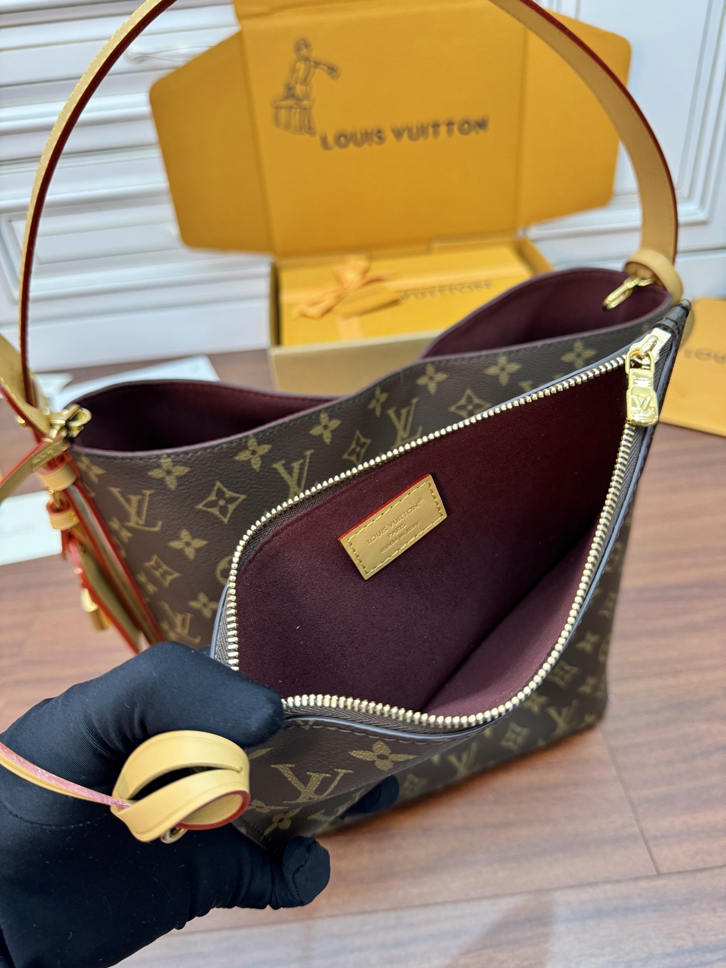 特級芯片 LOUIS VUITTON ALL IN LV 路易威登  牛皮革 斜挎包 单肩包 双肩包 水桶 手提包 老花 肩带可调节，不可拆卸 棕色 M12926