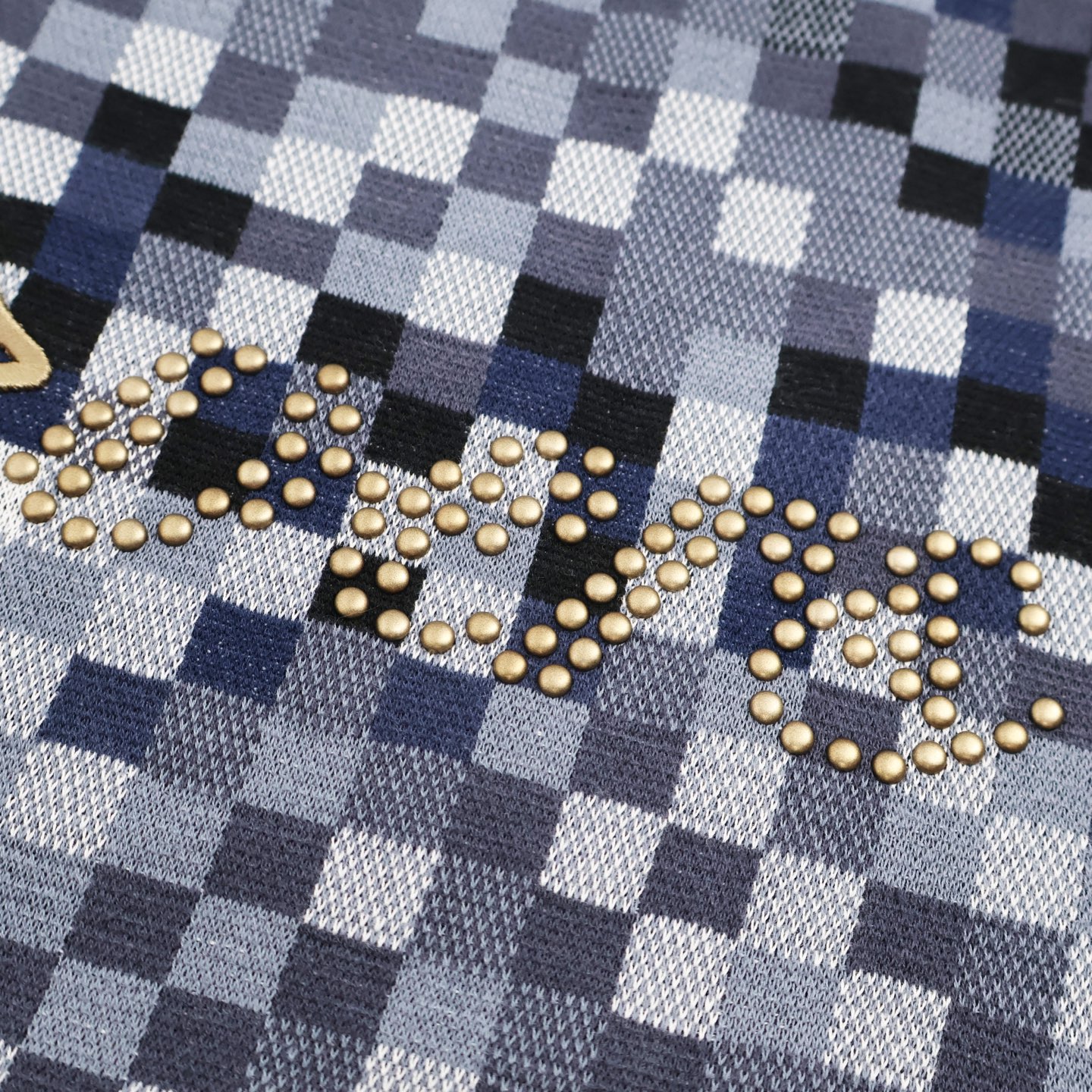 LOUIS VUITTON 路易威登  LV 马赛克提花 圆领 毛衣  针织 上衣 蓝色B5 1AGHTR