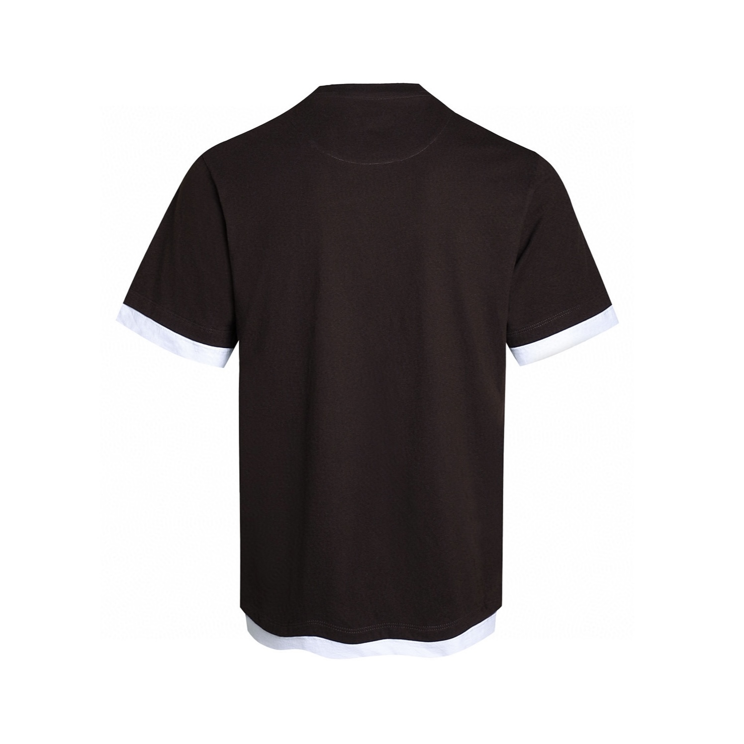 PRADA 普拉达 拼色假两件圆领 休闲夏季 短袖 T恤 黑色 蓝色A2 UJN912-11CD-F0124-S-OOO