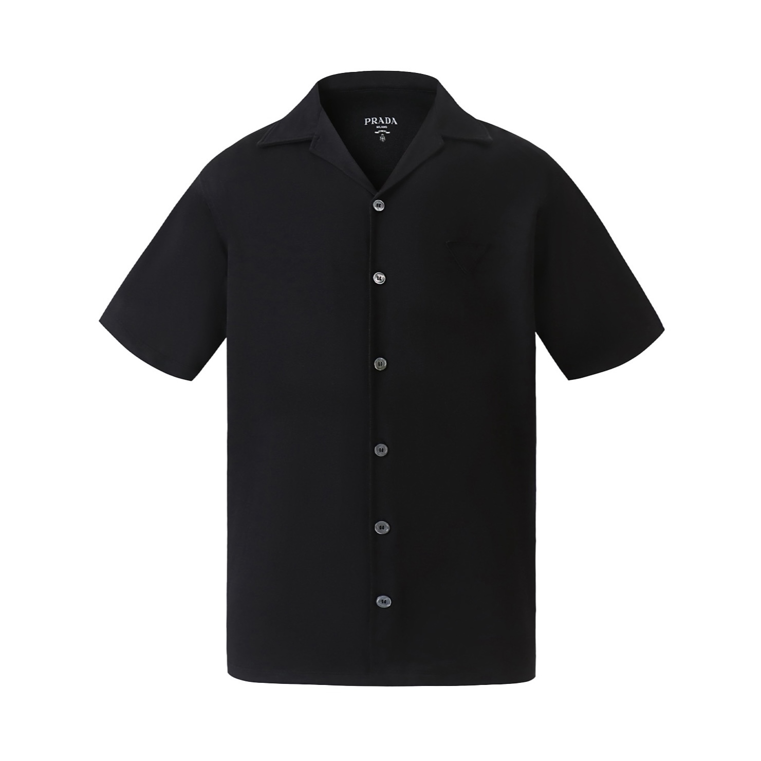 PRADA 普拉达    Oversize 衬衫 宽松 休闲 夏季 短袖 T恤 黑色A5  UJN850-16JM-F0002-S-OOO