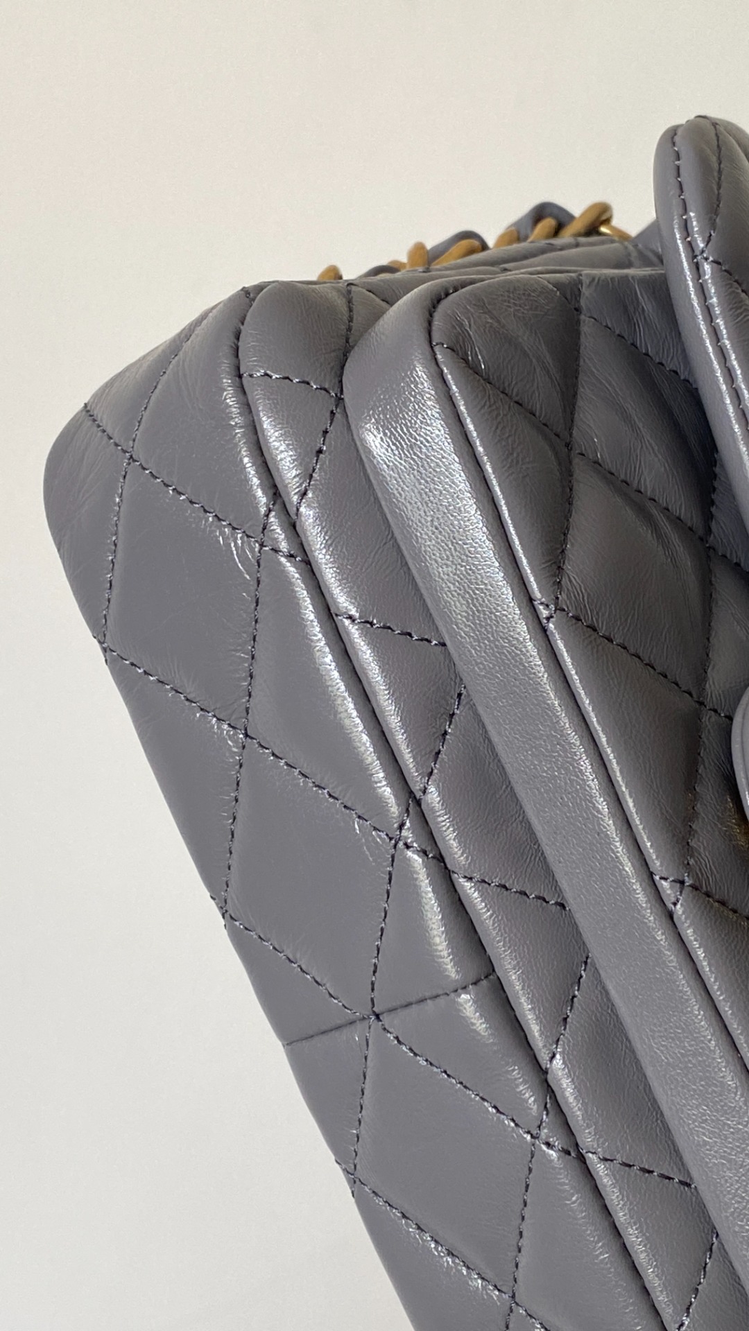  Chanel 香奈儿 头层皮 手提袋 斜挎包 包包 菱格纹  灰色 AS4992-B17383-NR652