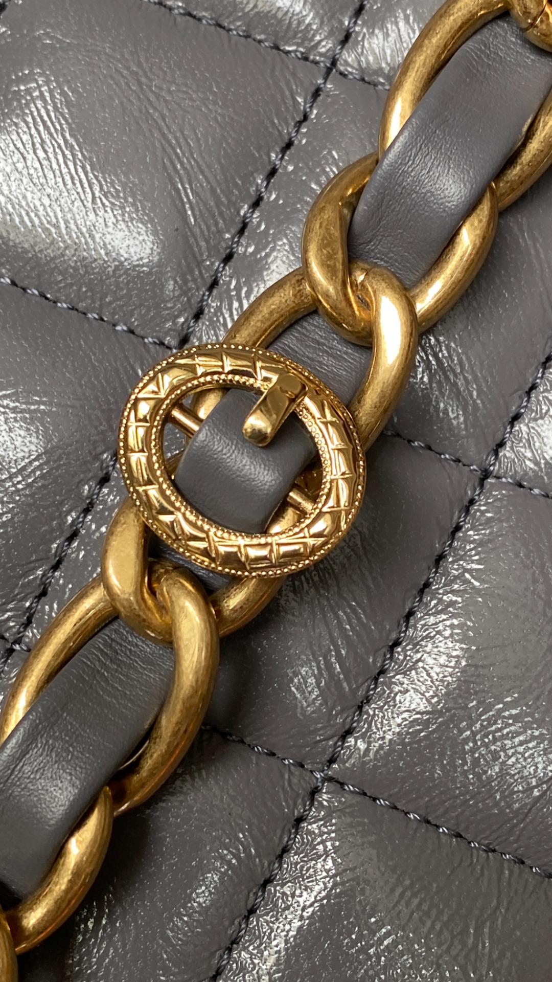  Chanel 香奈儿 头层皮 手提袋 斜挎包 包包 菱格纹  灰色 AS4992-B17383-NR652