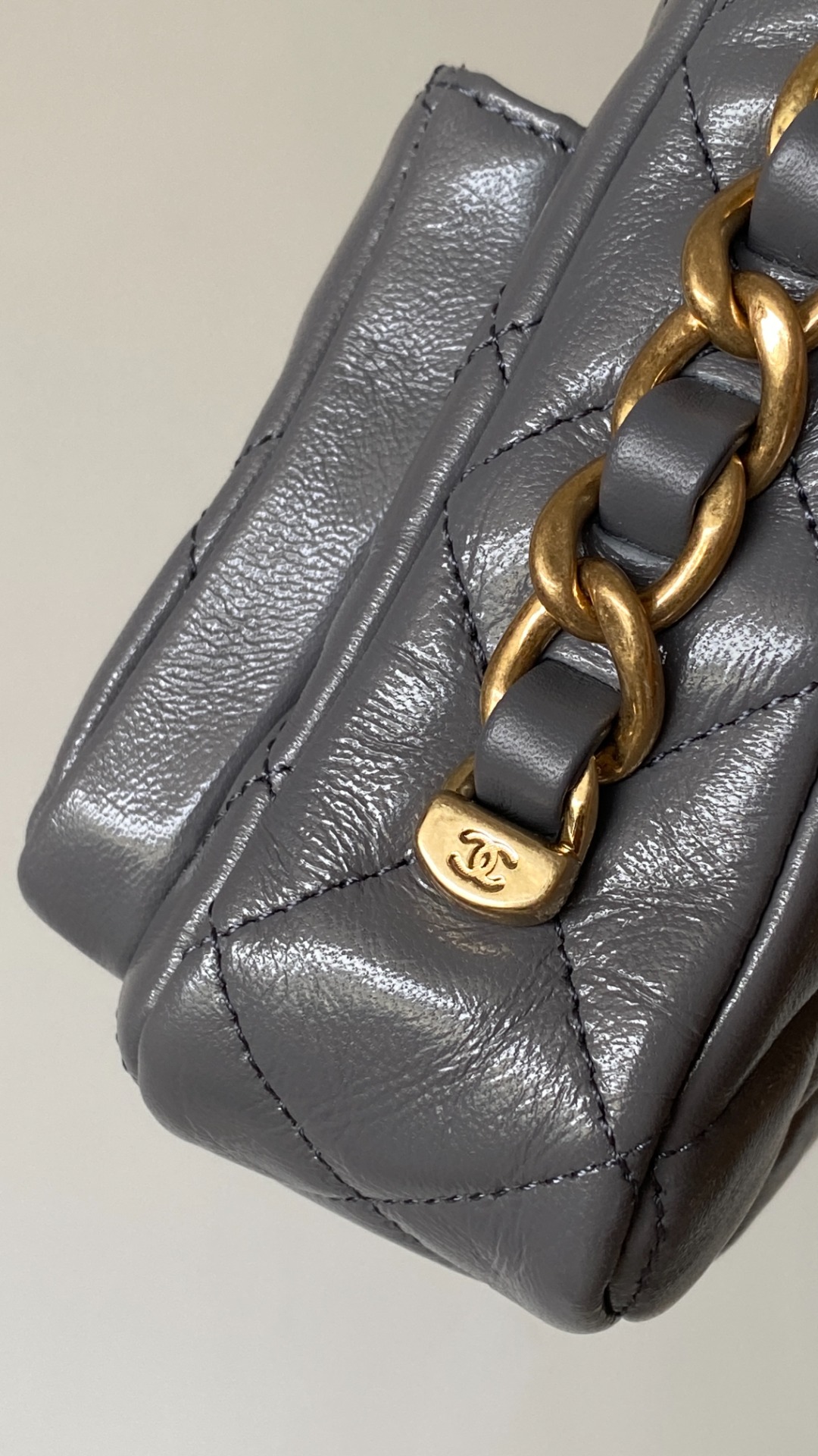  Chanel 香奈儿 头层皮 手提袋 斜挎包 包包 菱格纹  灰色 AS4992-B17383-NR652