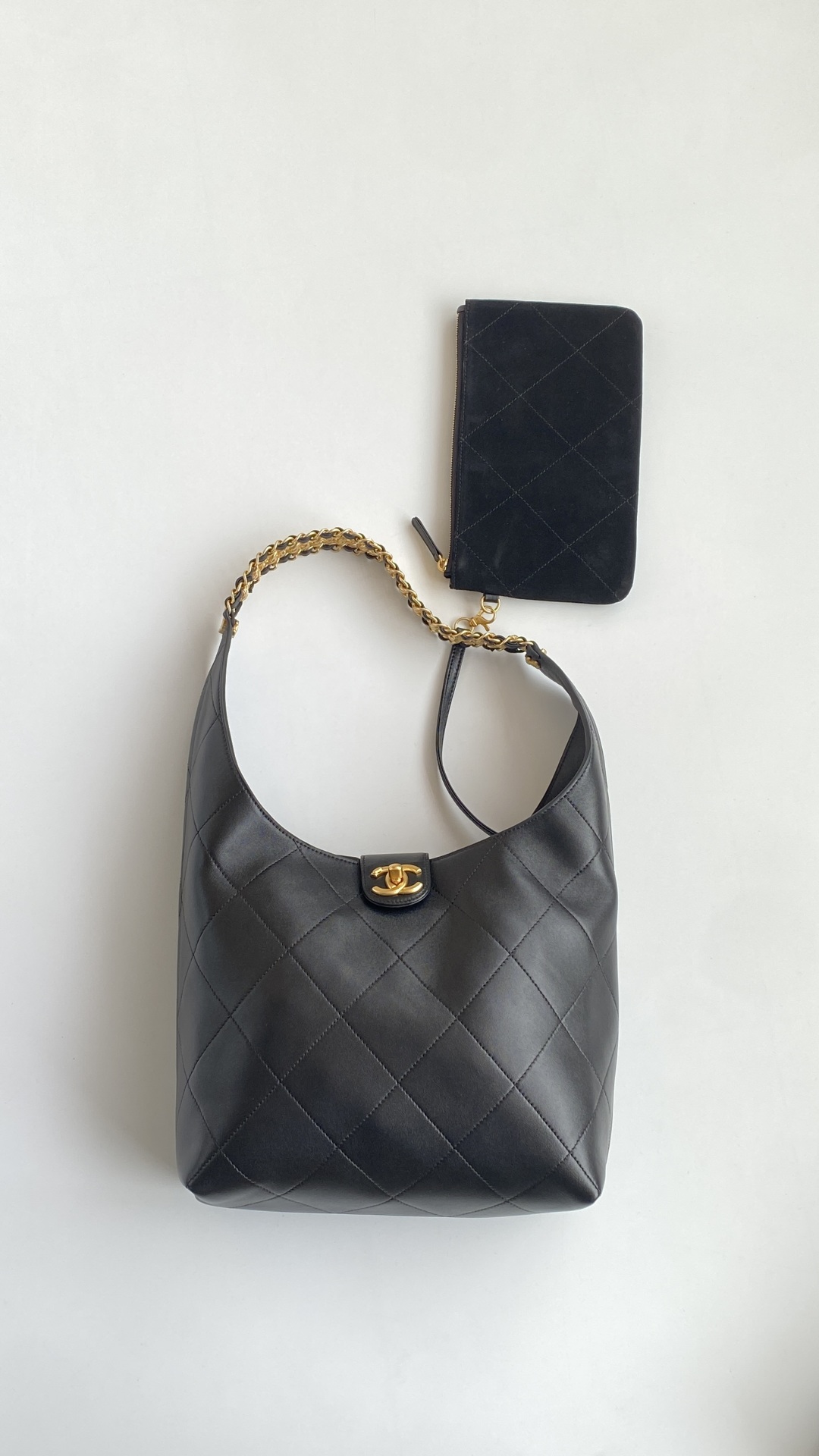 Chanel 香奈儿 HOBO 25P 嬉皮 头层皮 手提袋 斜挎包 包包  黑色 大号 AS5410-B19776-94305