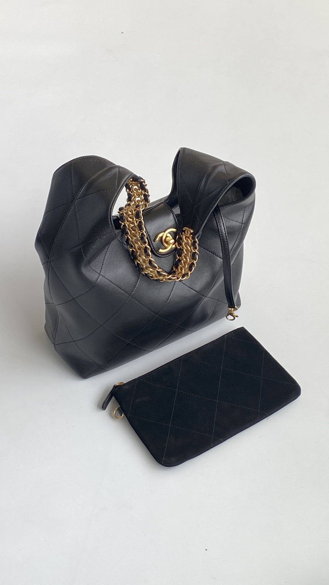 Chanel 香奈儿 HOBO 25P 嬉皮 头层皮 手提袋 斜挎包 包包  黑色 大号 AS5410-B19776-94305