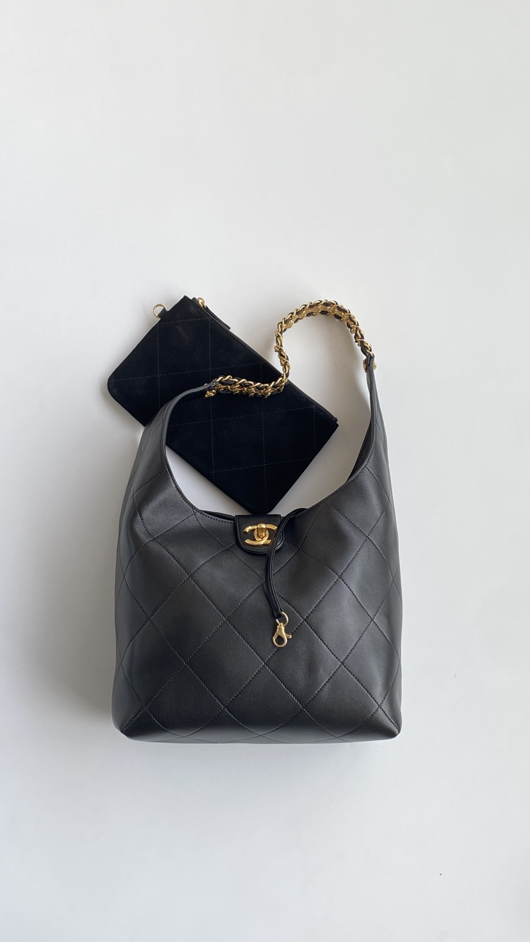 Chanel 香奈儿 HOBO 25P 嬉皮 头层皮 手提袋 斜挎包 包包  黑色 大号 AS5410-B19776-94305