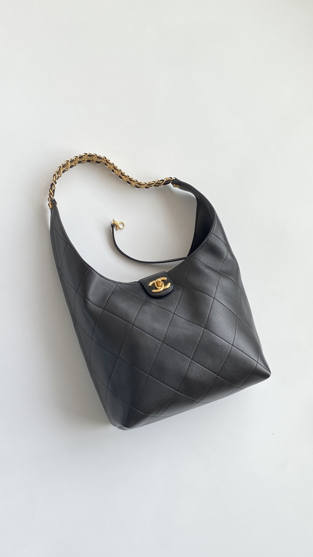 Chanel 香奈儿 HOBO 25P 嬉皮 头层皮 手提袋 斜挎包 包包  黑色 大号 AS5410-B19776-94305