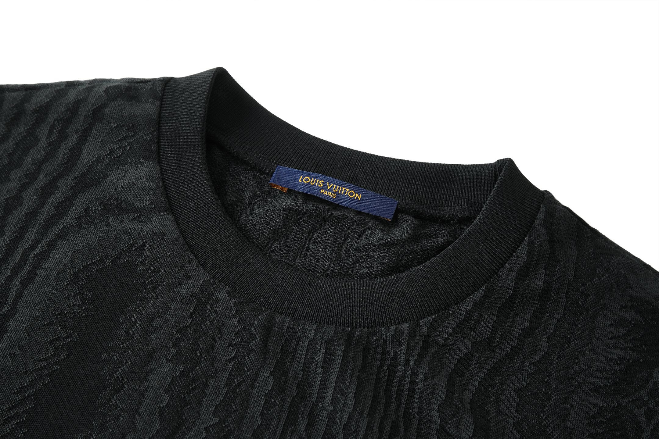 LOUIS VUITTON 路易威登 LV 像素树纹提花 夏季 T恤 男女同款  短袖  黑色A2 1AHW50