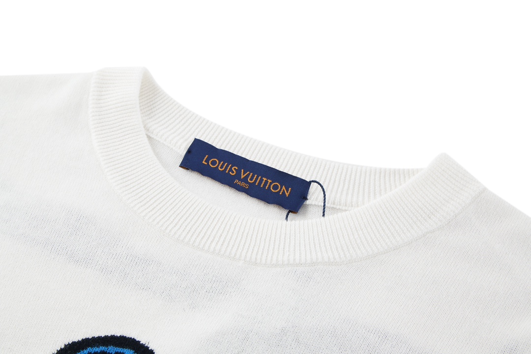 LOUIS VUITTON 路易威登 LV 说唱卡通人 针织  圆领 夏季 T恤 男女同款  短袖  白色A5 1AATLF