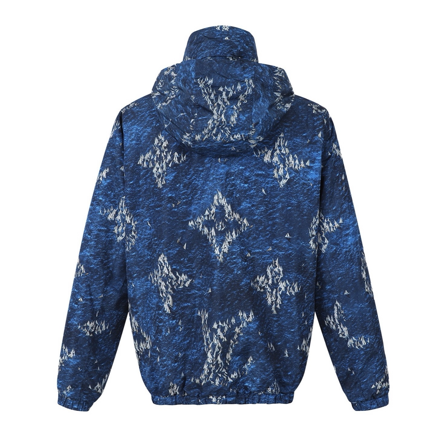 LOUIS VUITTON 路易威登  LV 印花风衣 圆领 毛衣  针织 上衣 蓝色C0 1AHV30