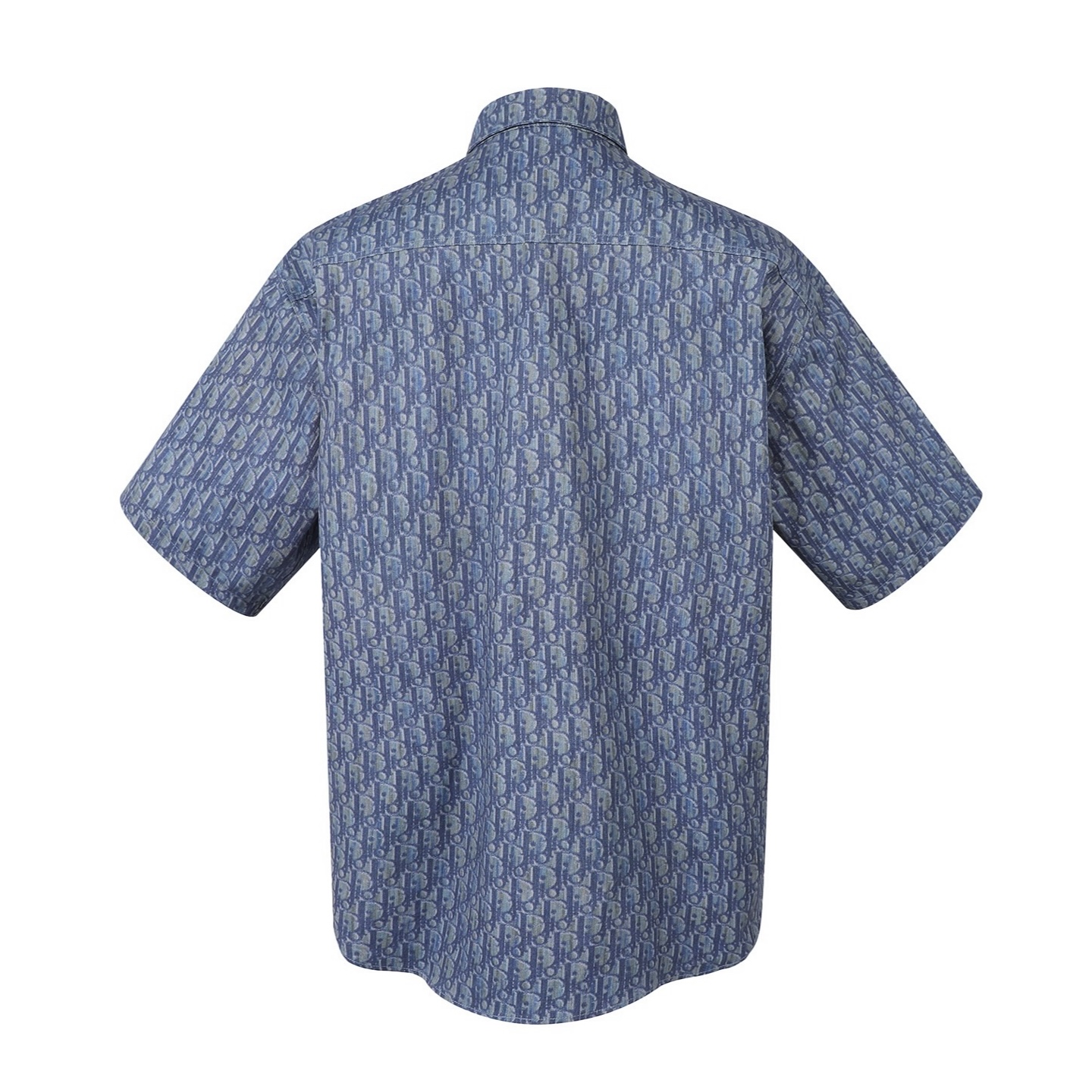 DIOR 迪奥斜纹印花 衬衫 T恤 棉质 夏季 短袖  蓝色B0 593D593A3016-C585