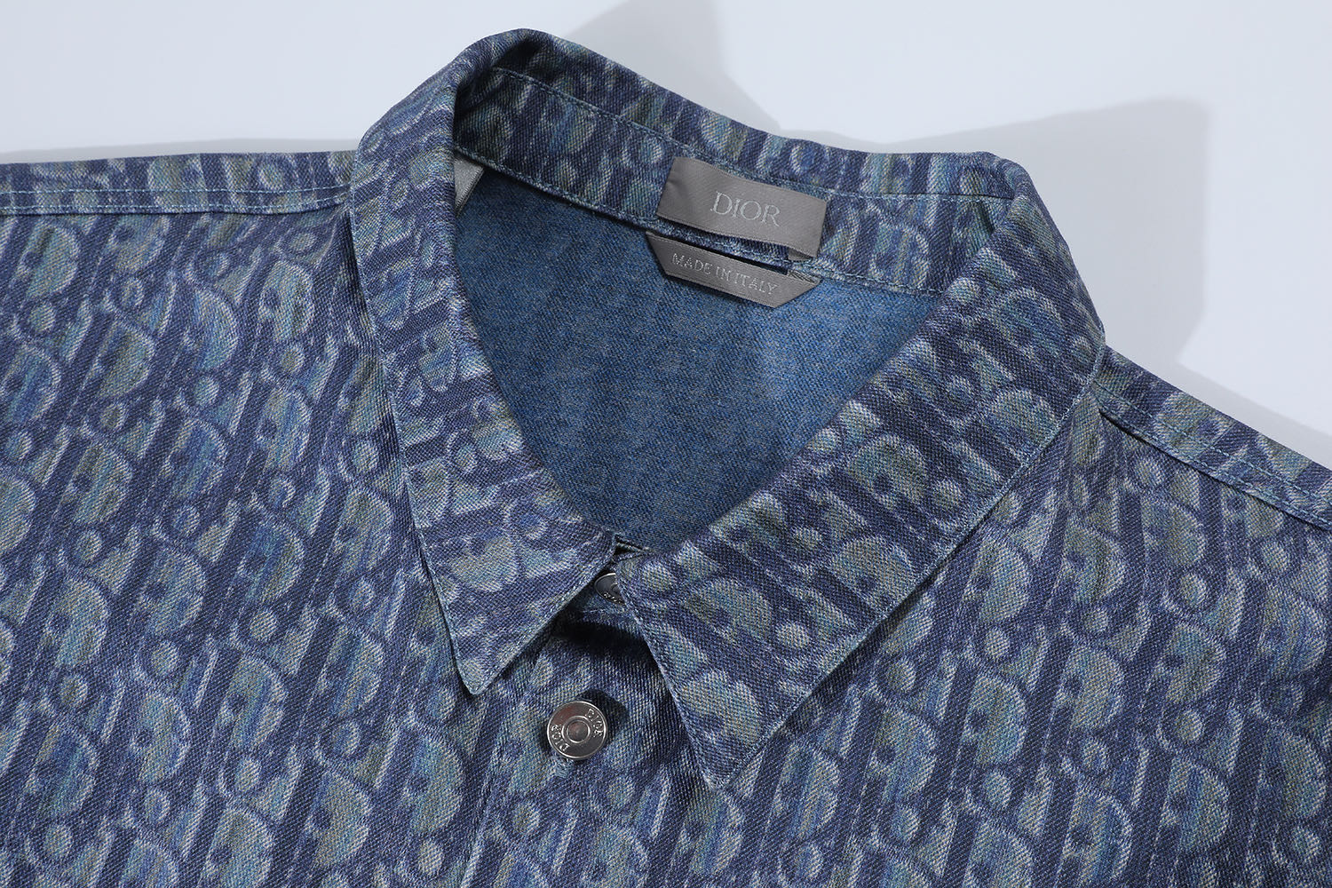 DIOR 迪奥斜纹印花 衬衫 T恤 棉质 夏季 短袖  蓝色B0 593D593A3016-C585