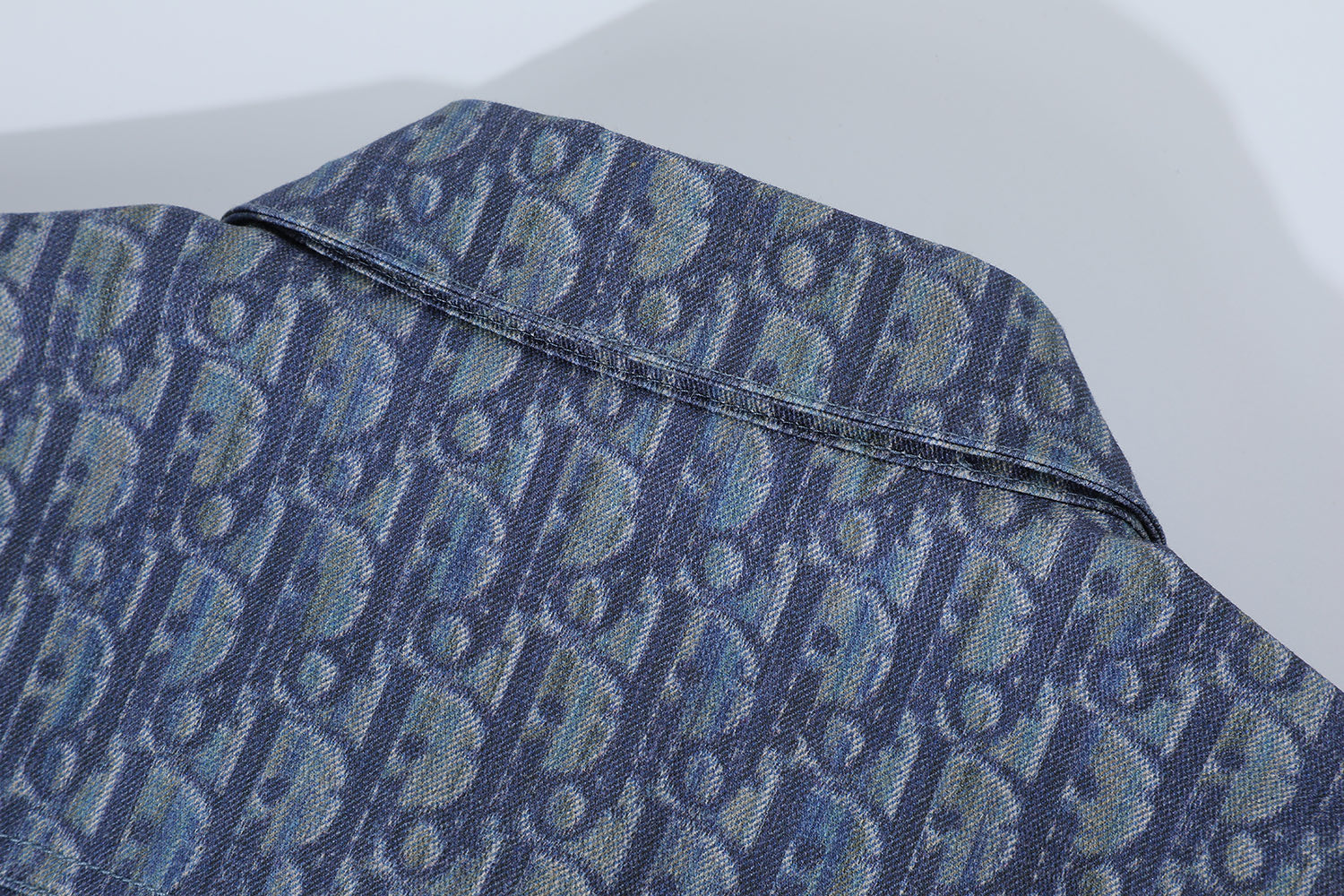 DIOR 迪奥斜纹印花 衬衫 T恤 棉质 夏季 短袖  蓝色B0 593D593A3016-C585