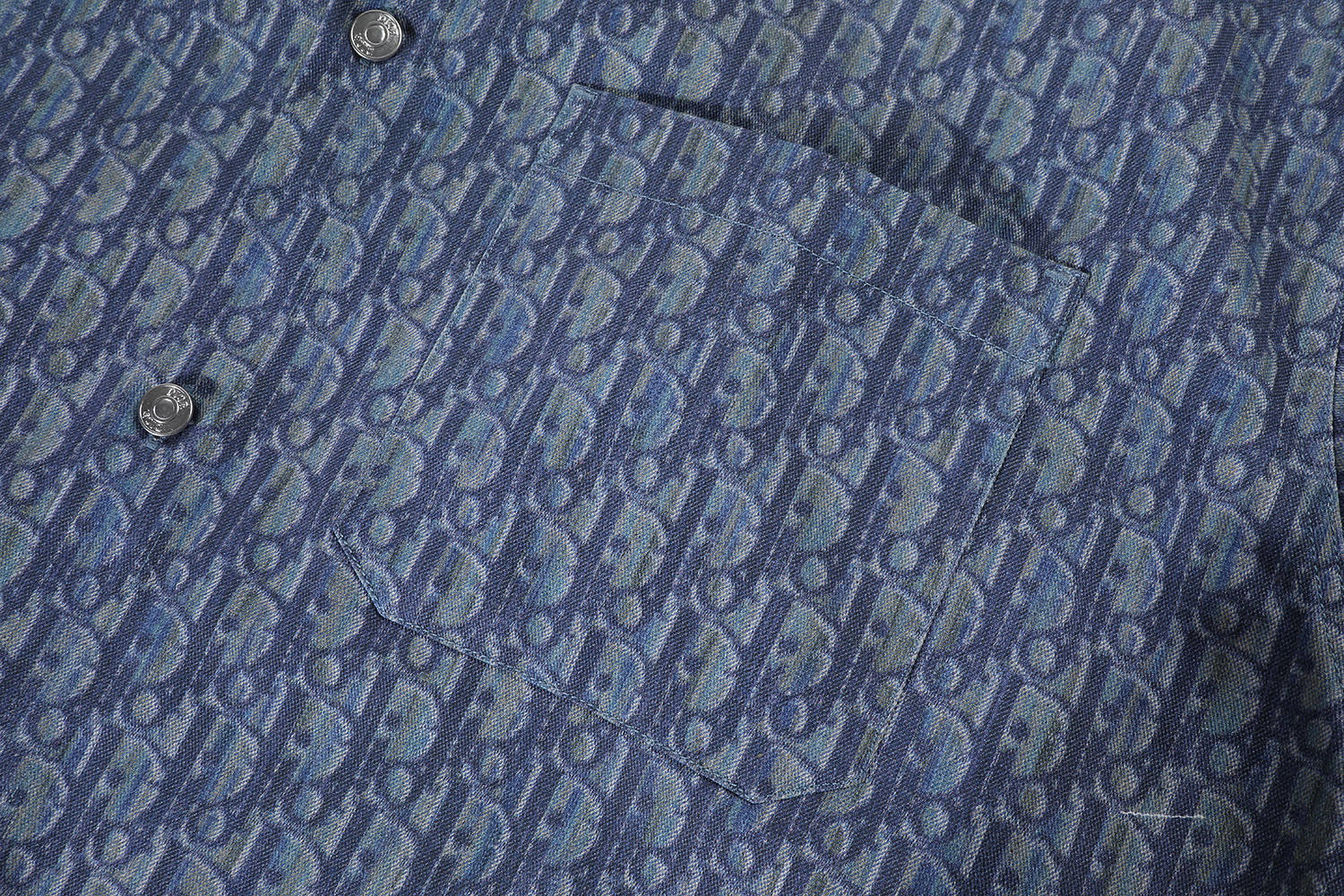 DIOR 迪奥斜纹印花 衬衫 T恤 棉质 夏季 短袖  蓝色B0 593D593A3016-C585