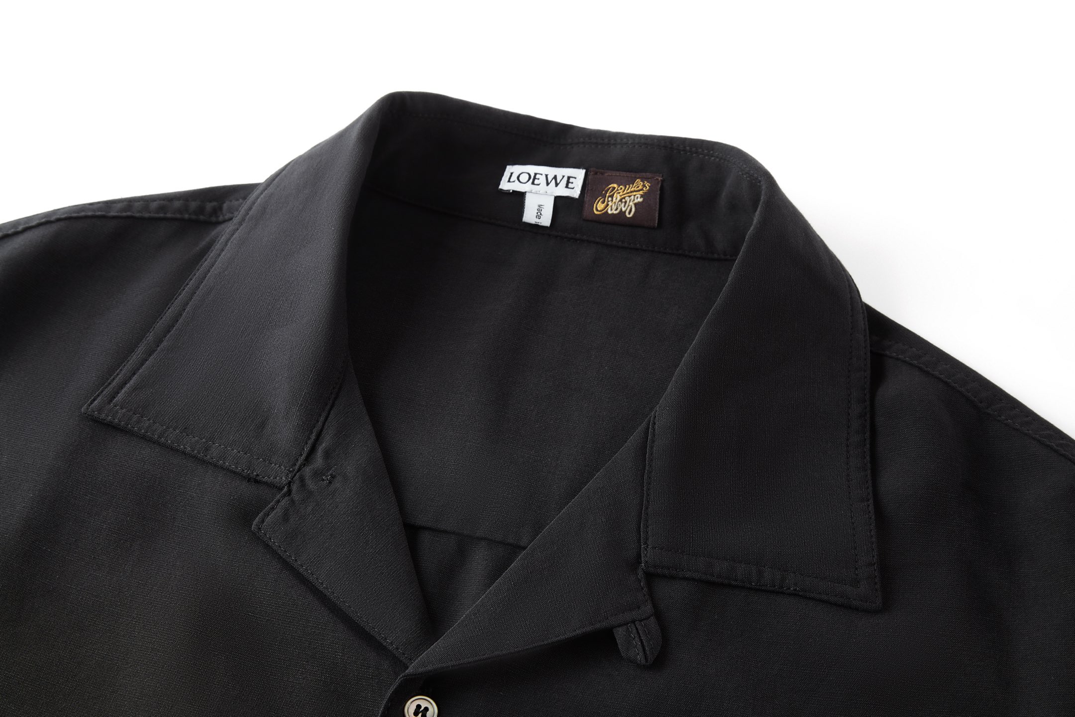 Loewe   罗意威刺绣口袋桑蚕丝 衬衫 短袖 T恤 圆领夏季 黑色A5 H616Y05X73-1100