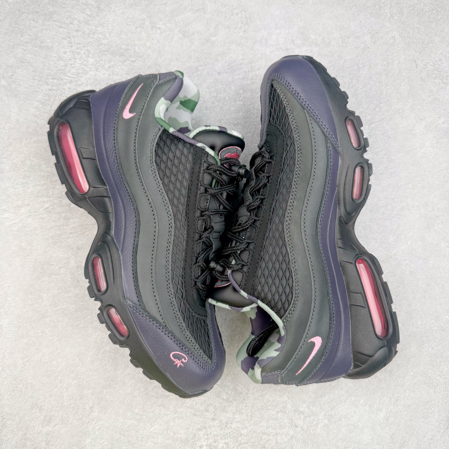 升级最终版 Nike Air Max 95 OG Neon 低筒 网布防滑 运动鞋 休闲鞋 球鞋 男鞋 波鞋 黑粉 FB2709-001