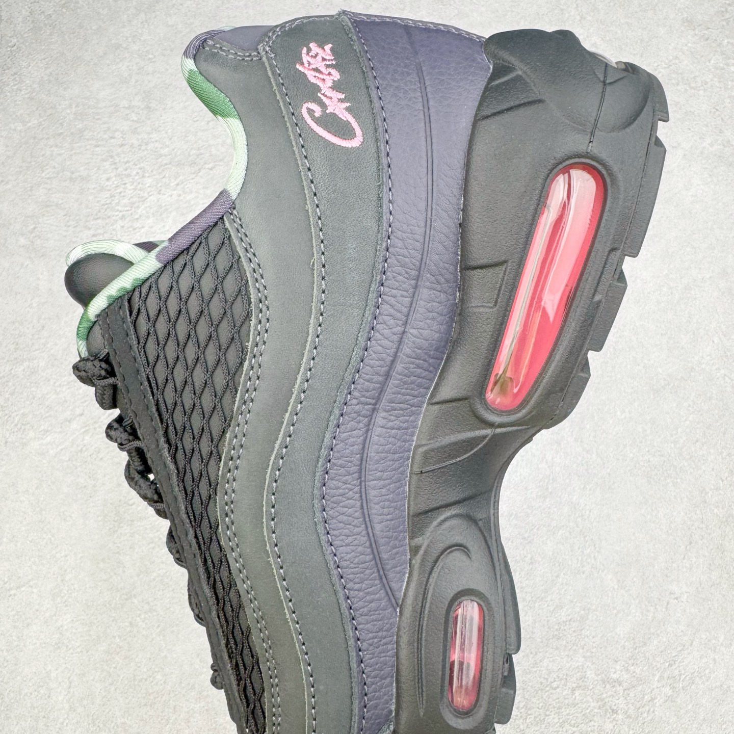 升级最终版 Nike Air Max 95 OG Neon 低筒 网布防滑 运动鞋 休闲鞋 球鞋 男鞋 波鞋 黑粉 FB2709-001