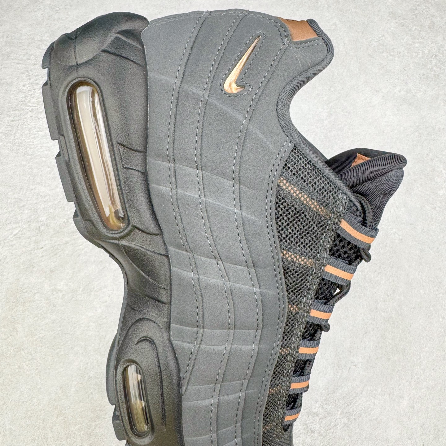 升级最终版 Nike Air Max 95 Central Cee 低筒 网布防滑 运动鞋 休闲鞋 球鞋 男鞋 波鞋  黑红灰 HQ6457-001