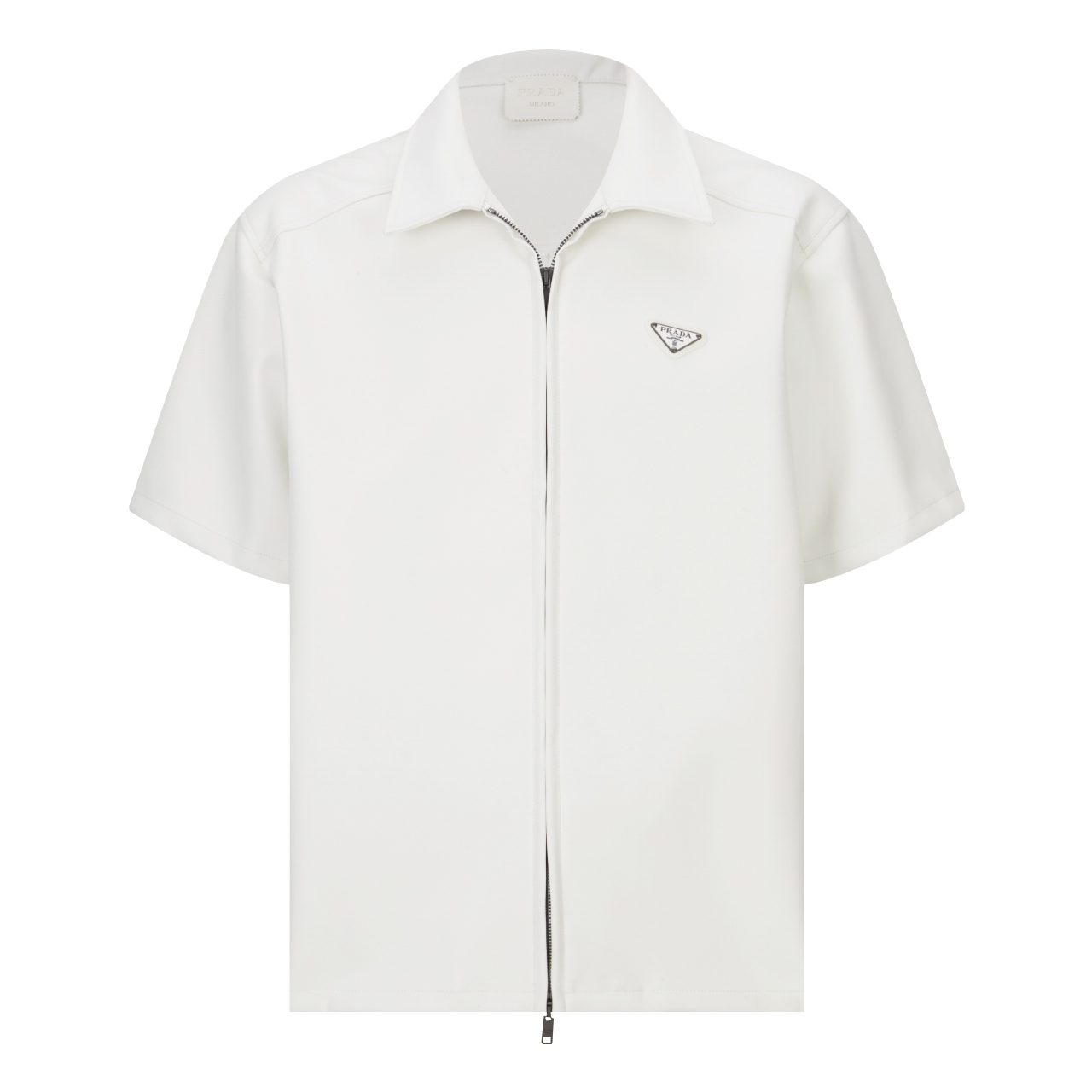 PRADA 普拉达 雙面小羊皮 衬衫 宽松 休闲 夏季 短袖 T恤 白色B0 UPC222-14IT-F0K74-S-OOO