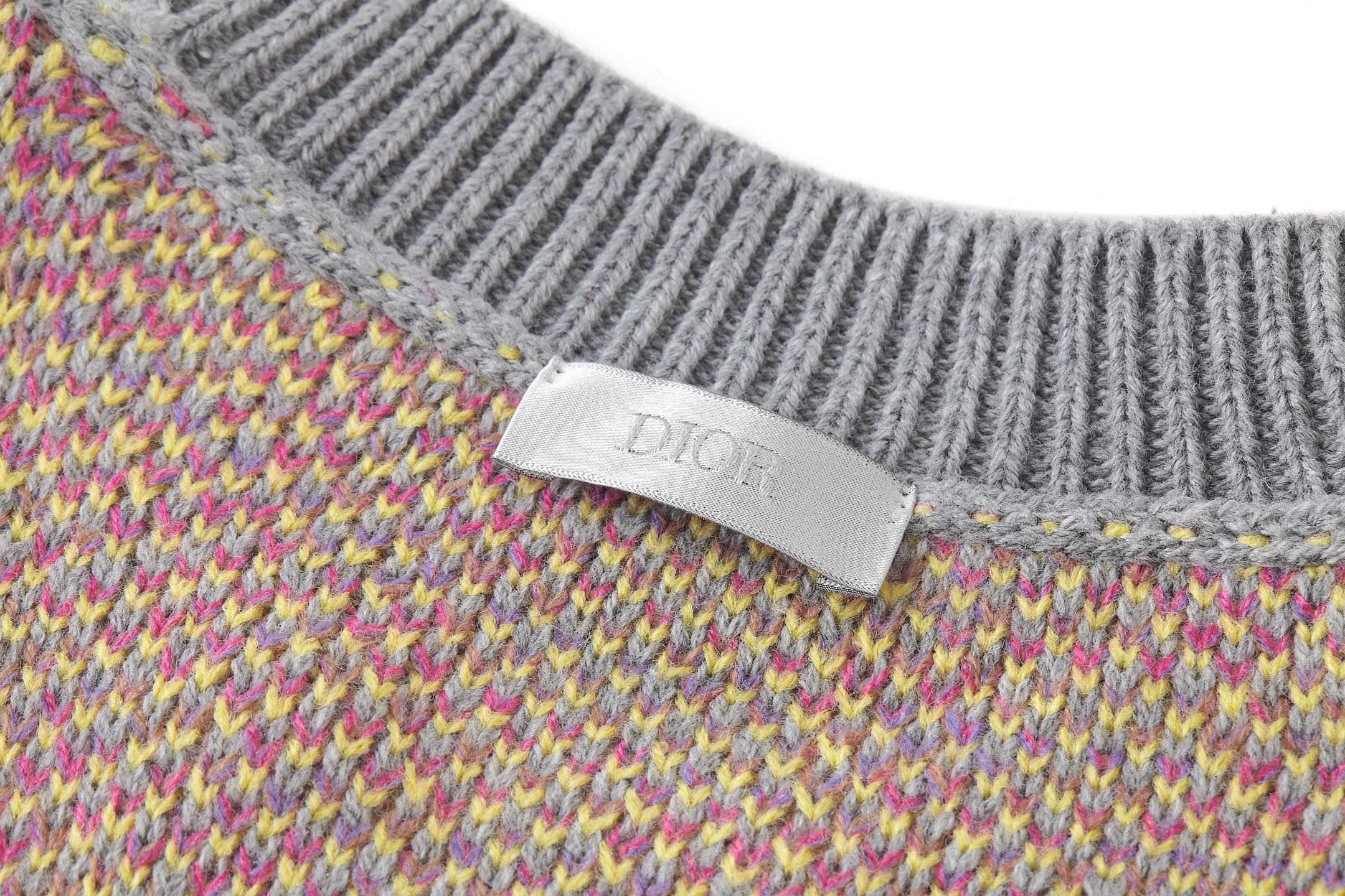 DIOR 迪奥 老花logo提花毛衣  秋冬 外套 长袖  灰色B0 193M638AT662-C884