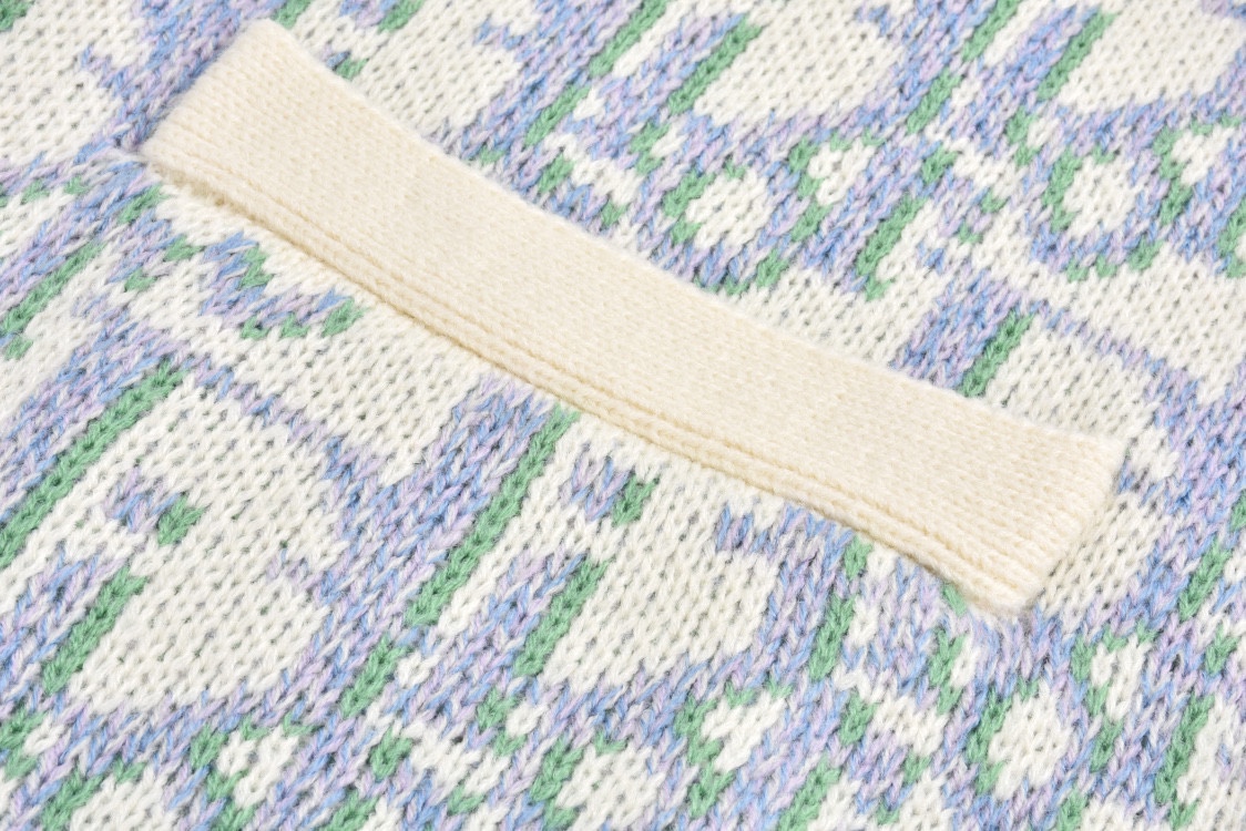 DIOR 迪奥 满印提花开衫 毛衣  秋冬 外套 长袖 米白色B0 213M233AT393-C084