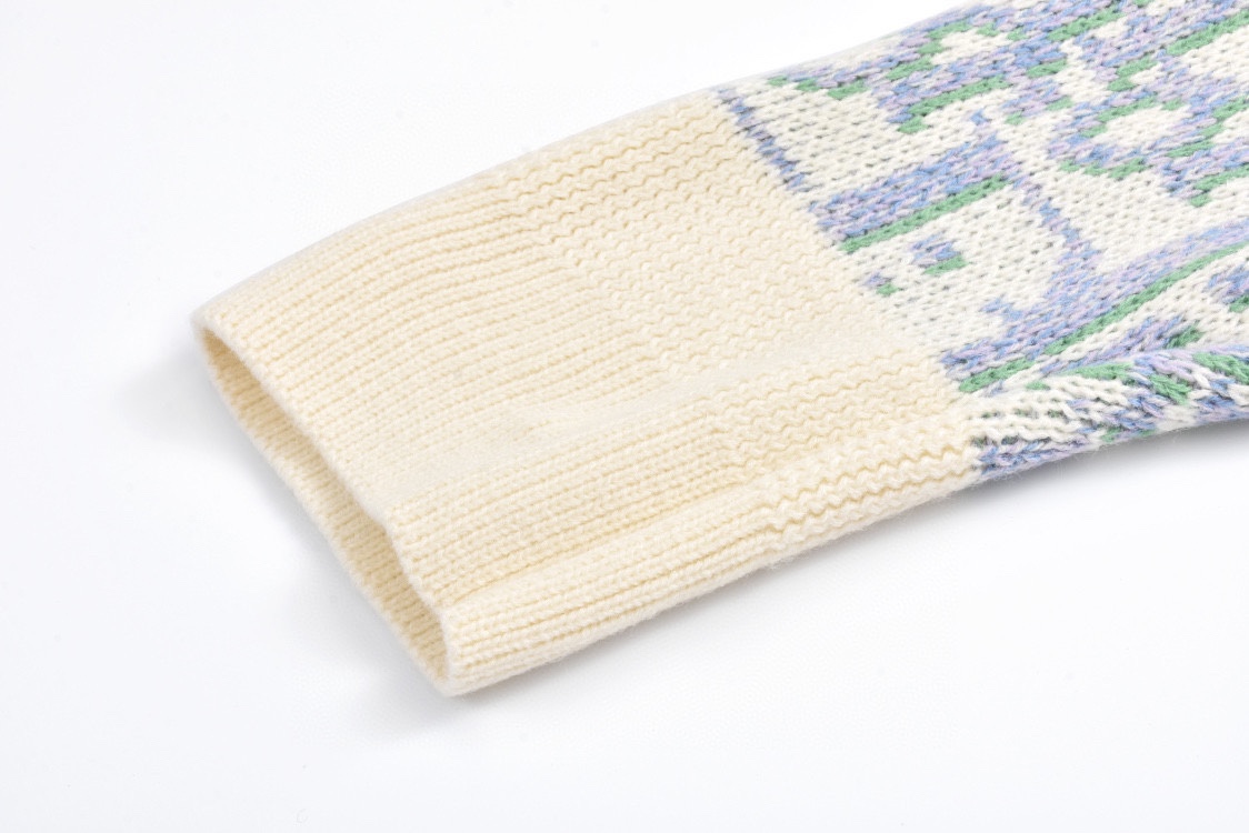 DIOR 迪奥 满印提花开衫 毛衣  秋冬 外套 长袖 米白色B0 213M233AT393-C084