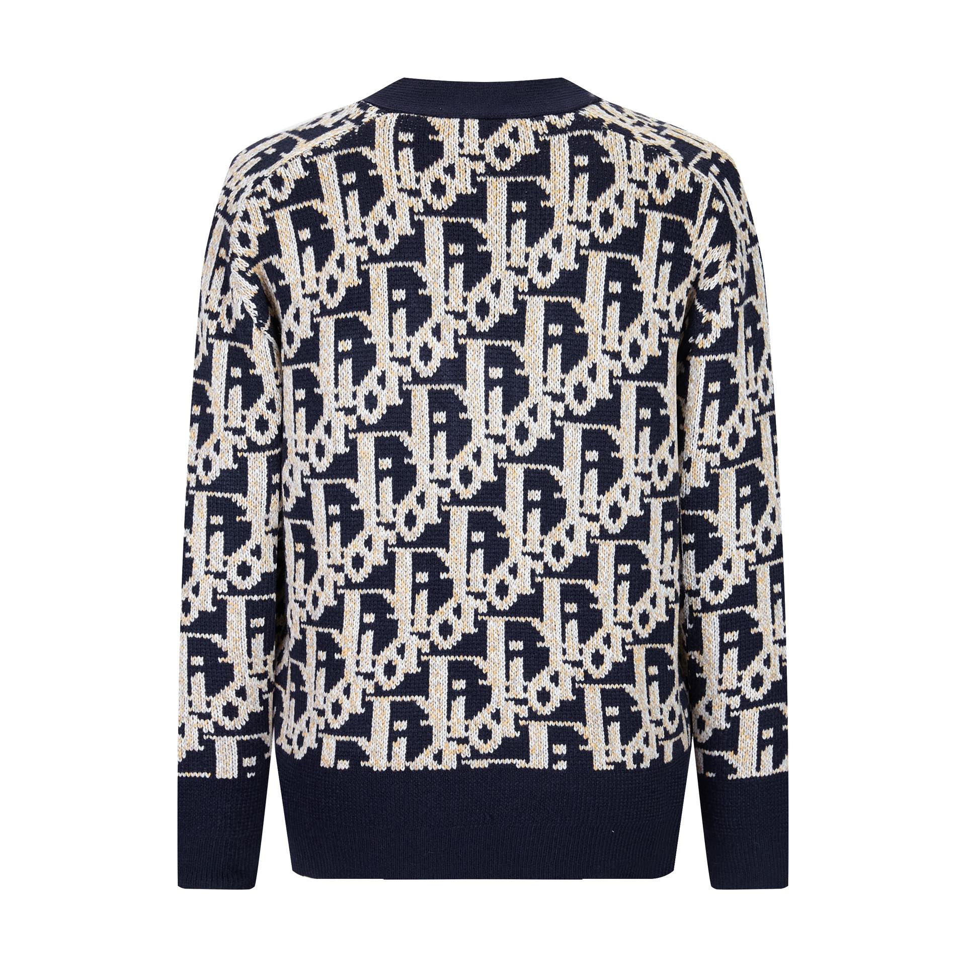 DIOR 迪奥 满印针织开衫 毛衣  秋冬 外套 长袖 海军蓝B0 213M233AT393-C581