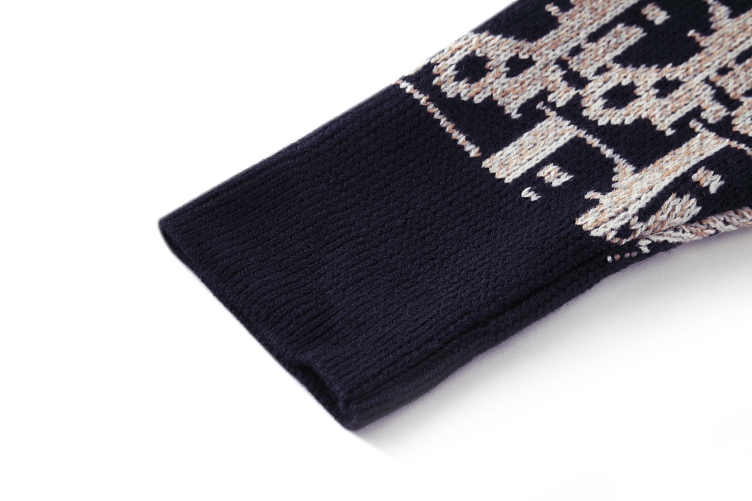 DIOR 迪奥 满印针织开衫 毛衣  秋冬 外套 长袖 海军蓝B0 213M233AT393-C581