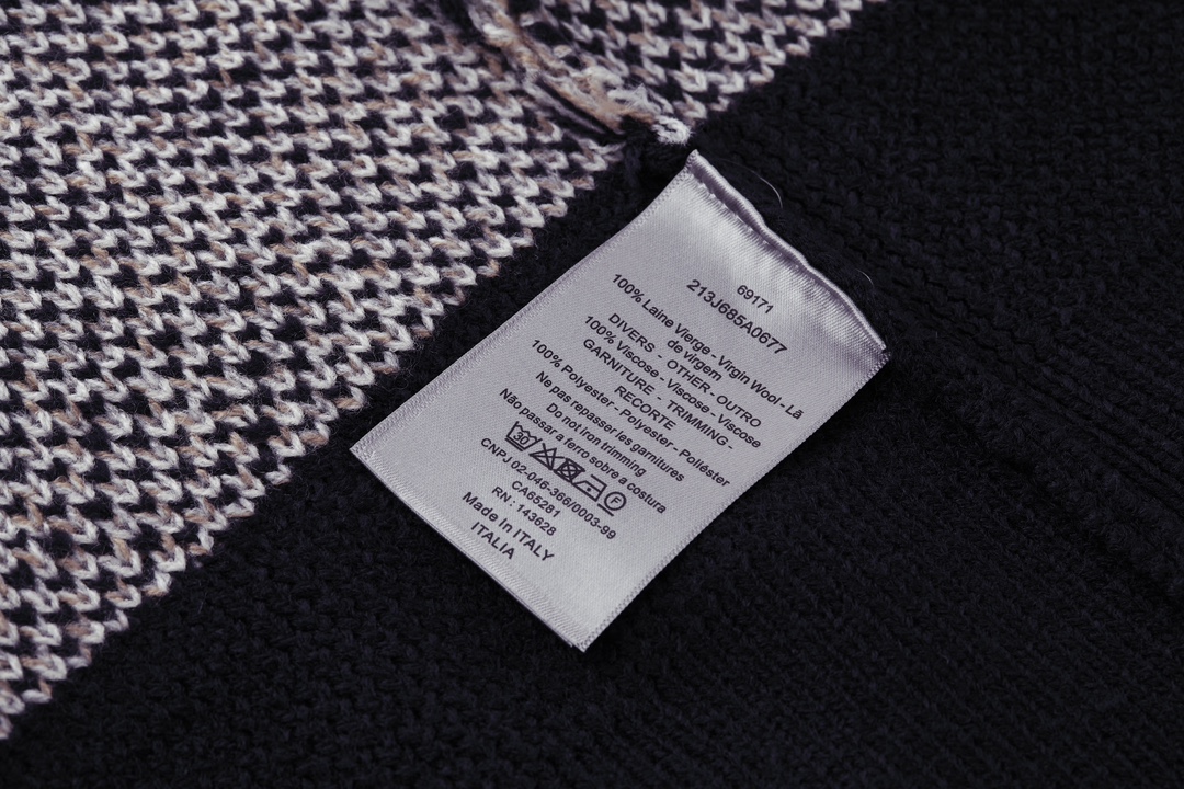 DIOR 迪奥 满印针织开衫 毛衣  秋冬 外套 长袖 海军蓝B0 213M233AT393-C581