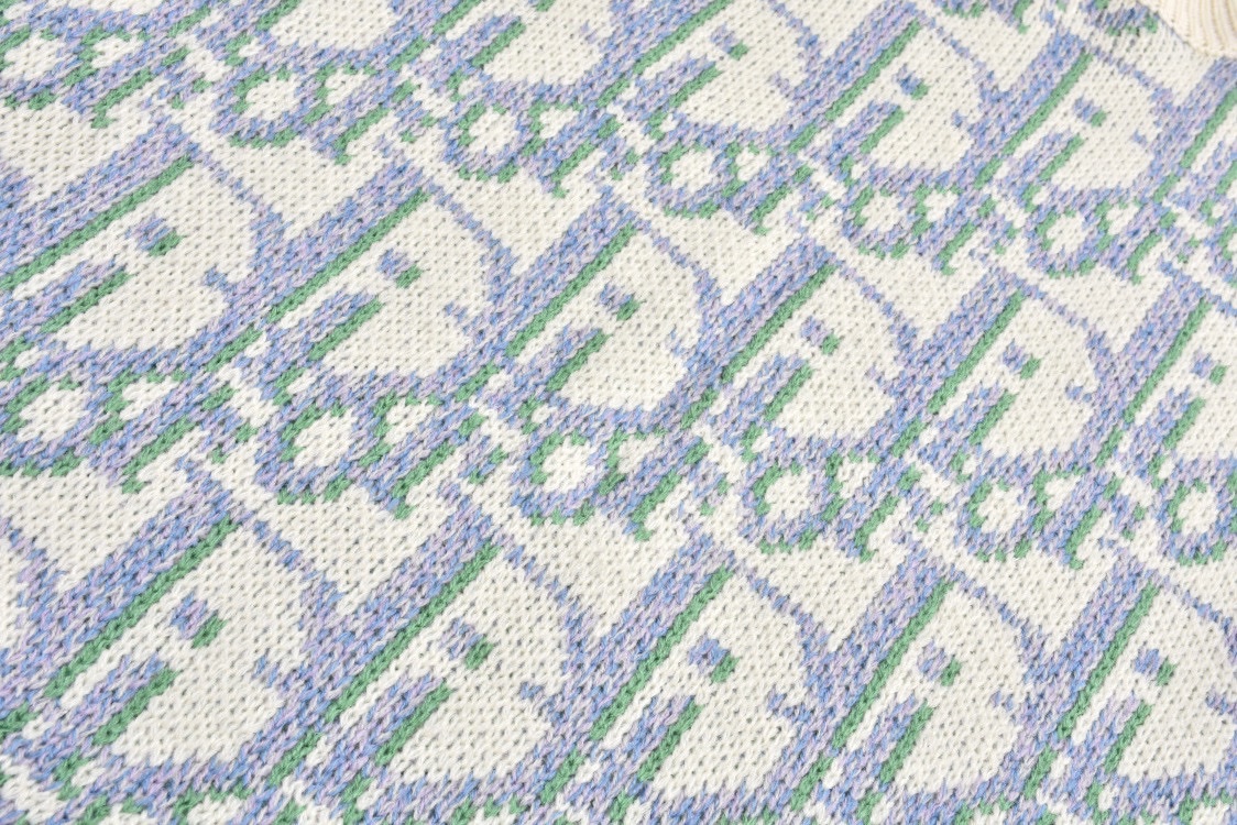 DIOR 迪奥 满印提花开衫 毛衣  秋冬 外套 长袖 米白色B0 193M638AT393-C084
