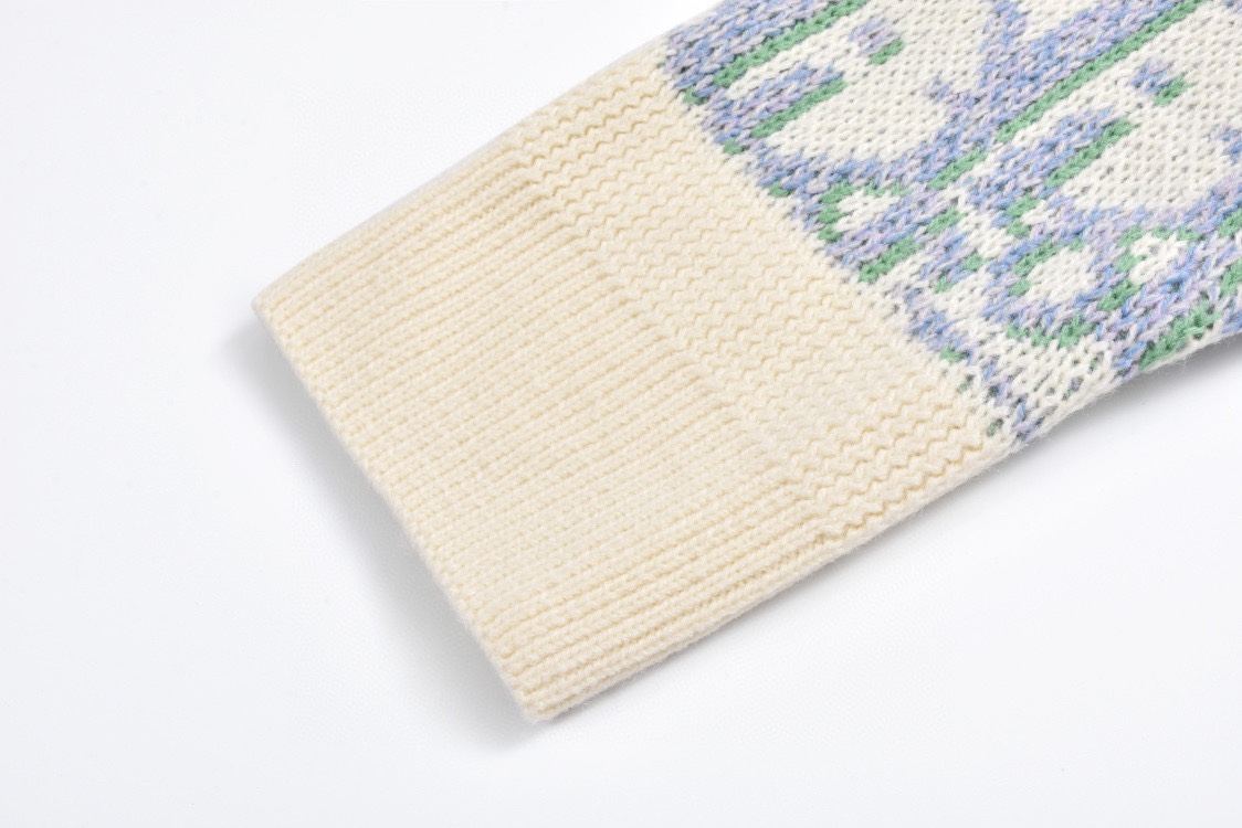 DIOR 迪奥 满印提花开衫 毛衣  秋冬 外套 长袖 米白色B0 193M638AT393-C084