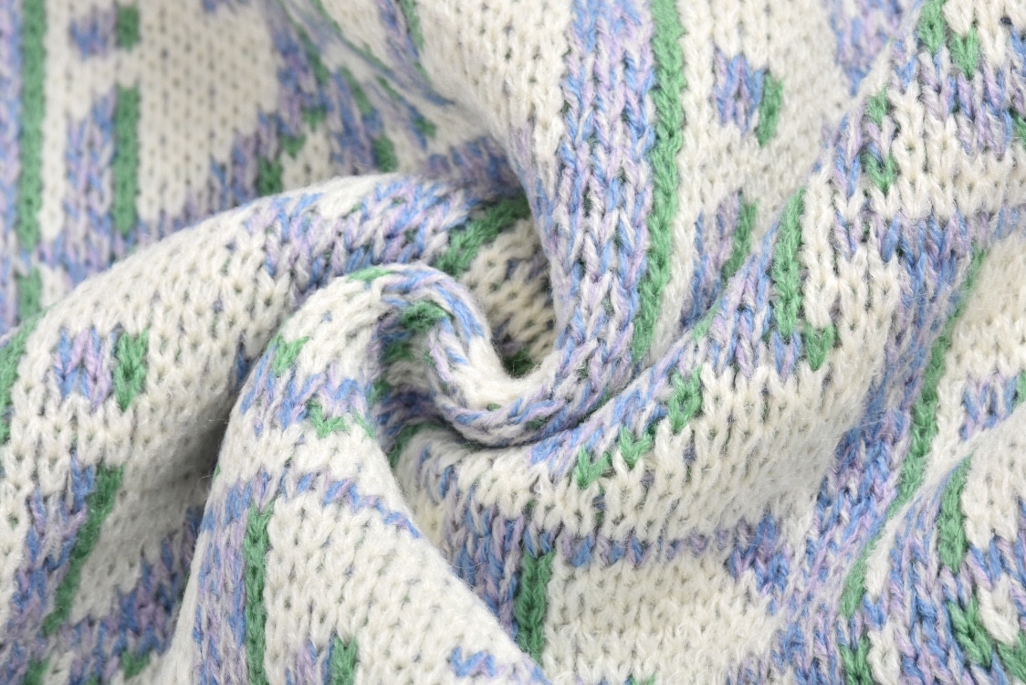 DIOR 迪奥 满印提花开衫 毛衣  秋冬 外套 长袖 米白色B0 193M638AT393-C084