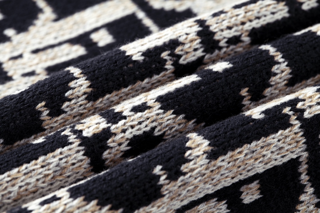 DIOR 迪奥 满印针织 毛衣  秋冬 外套 长袖 海军蓝B0 193M638AT393-C581