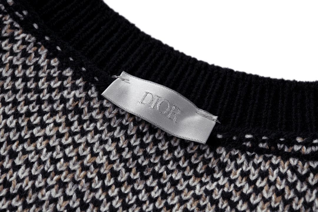 DIOR 迪奥 满印针织 毛衣  秋冬 外套 长袖 海军蓝B0 193M638AT393-C581