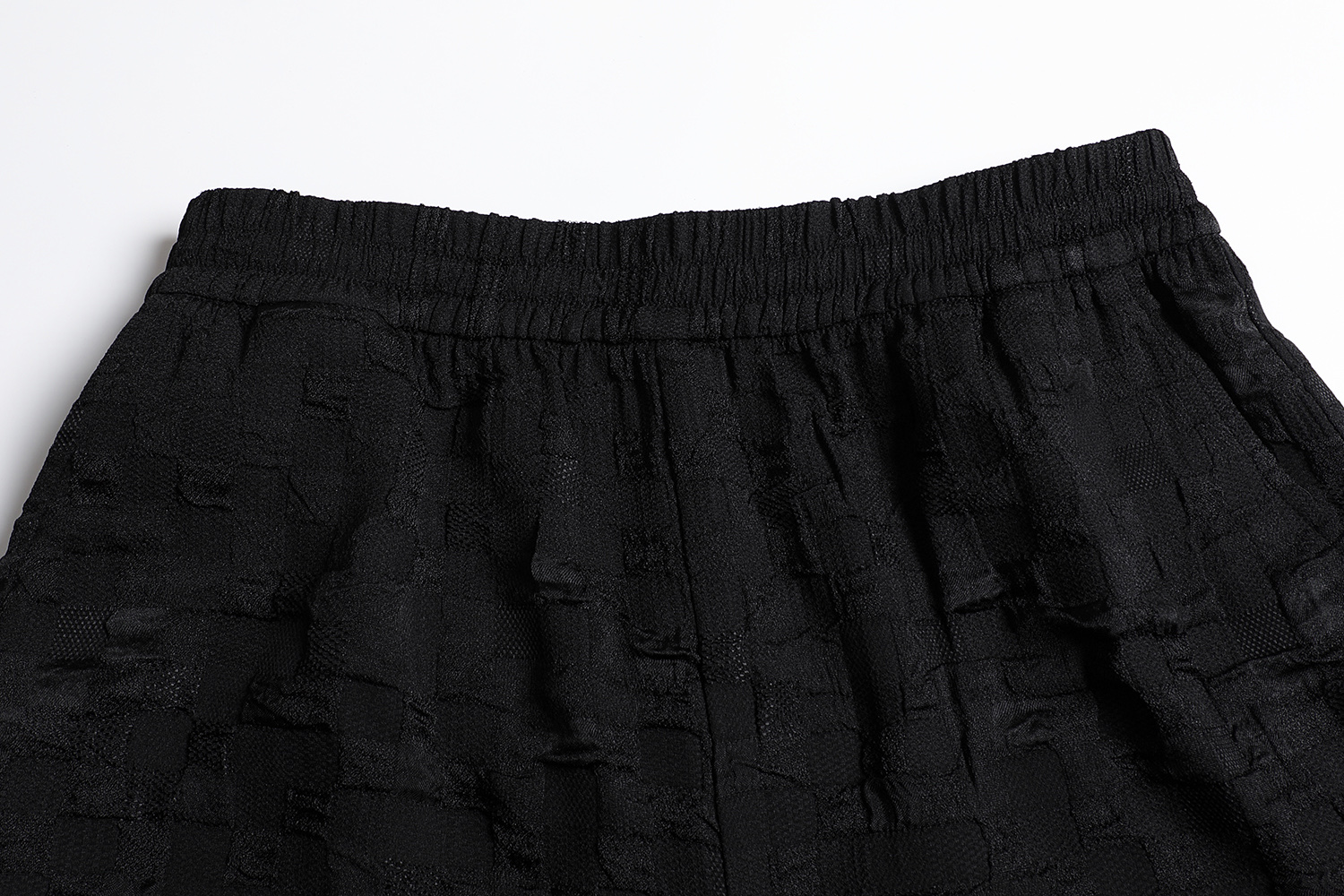 LOUIS VUITTON 路易威登 LV 提花方格 短裤 牛仔休闲裤 裤子 五分裤 黑色A5 1AHCD8