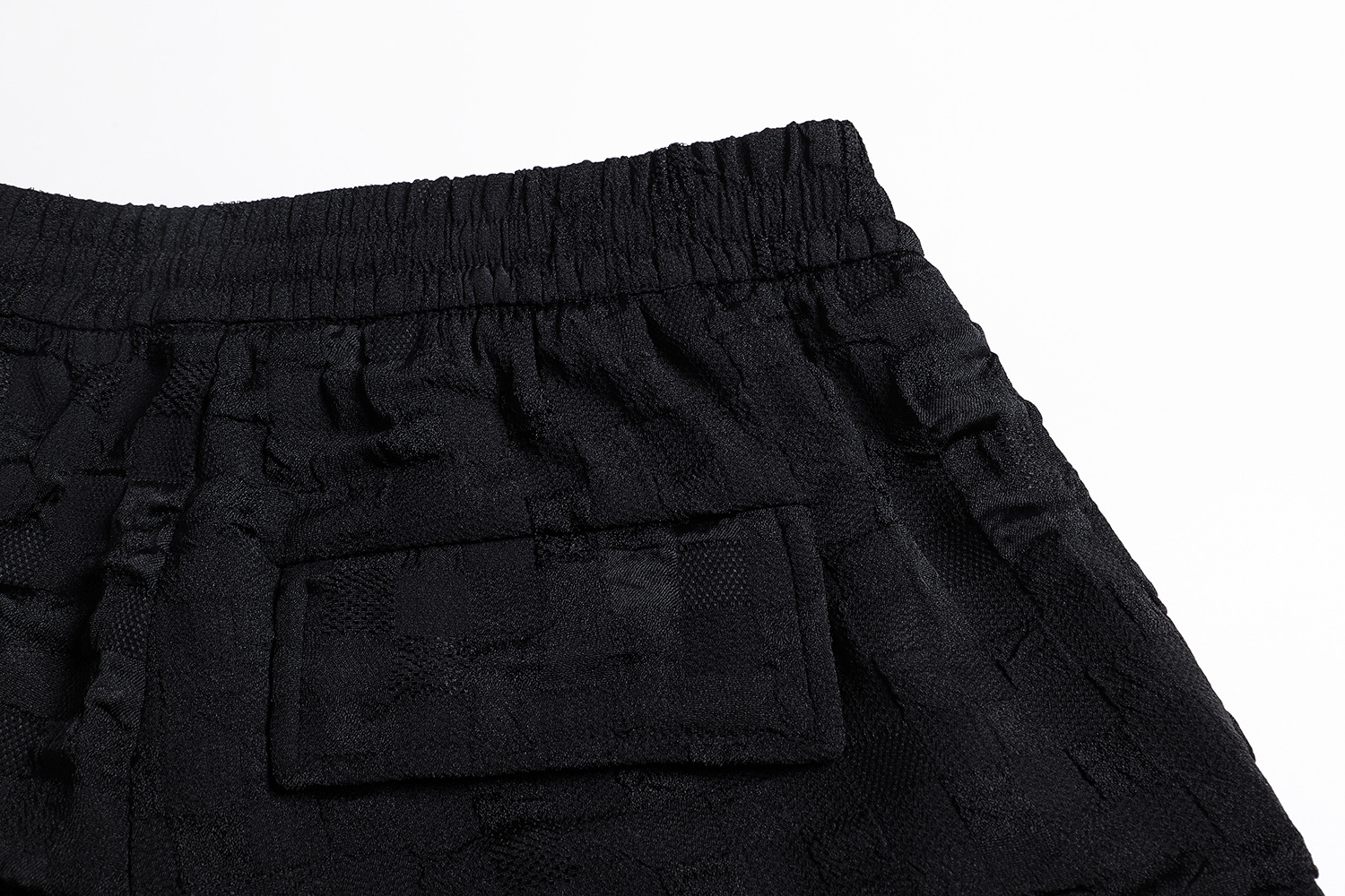 LOUIS VUITTON 路易威登 LV 提花方格 短裤 牛仔休闲裤 裤子 五分裤 黑色A5 1AHCD8