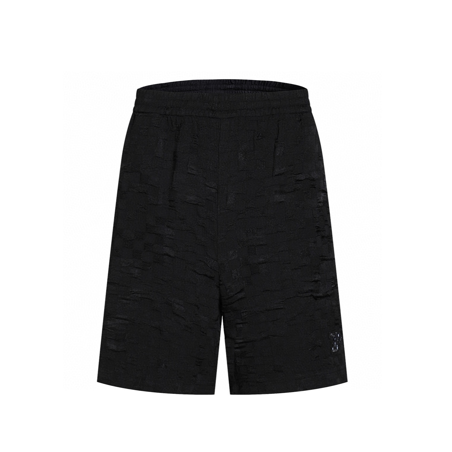 LOUIS VUITTON 路易威登 LV 提花方格 短裤 牛仔休闲裤 裤子 五分裤 黑色A5 1AHCD8