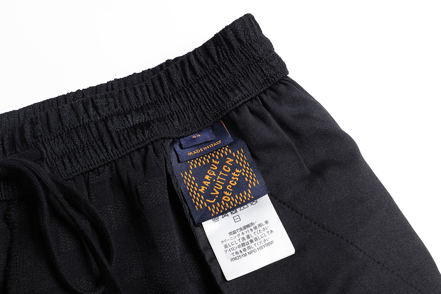 LOUIS VUITTON 路易威登 LV 提花方格 短裤 牛仔休闲裤 裤子 五分裤 黑色A5 1AHCD8