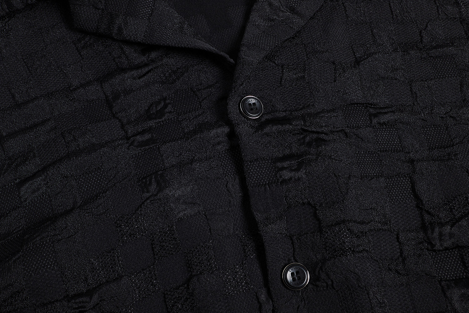 LOUIS VUITTON 路易威登 LV 提花反格 polo衬衫 夏季 T恤 男女同款  短袖  黑色B0 1AHCH2