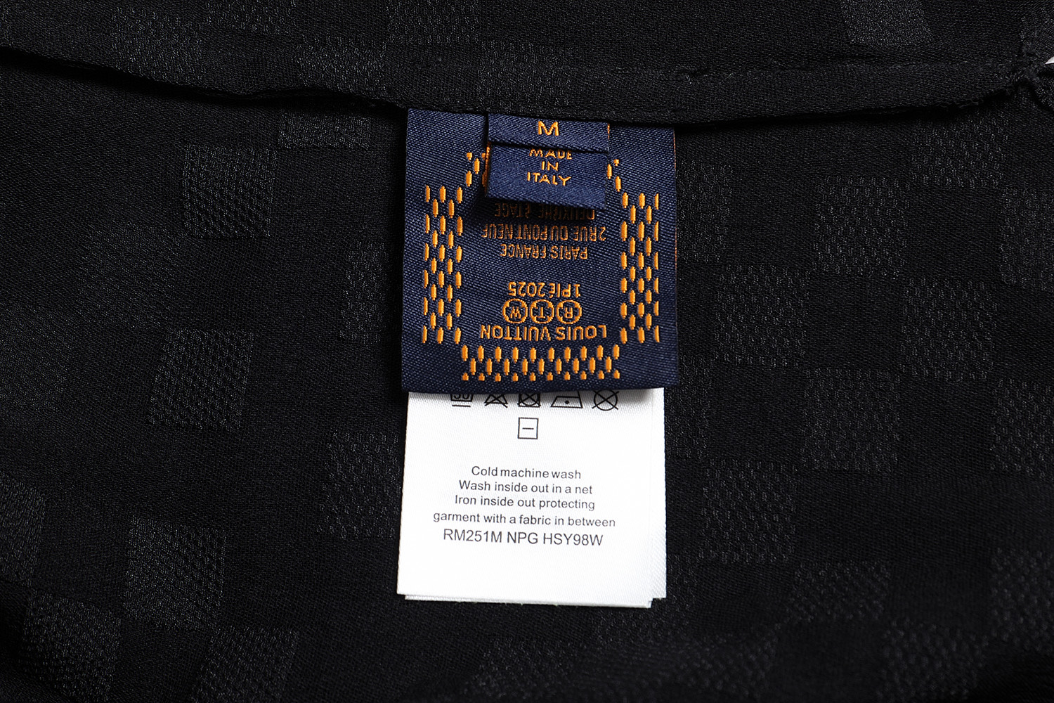 LOUIS VUITTON 路易威登 LV 提花反格 polo衬衫 夏季 T恤 男女同款  短袖  黑色B0 1AHCH2