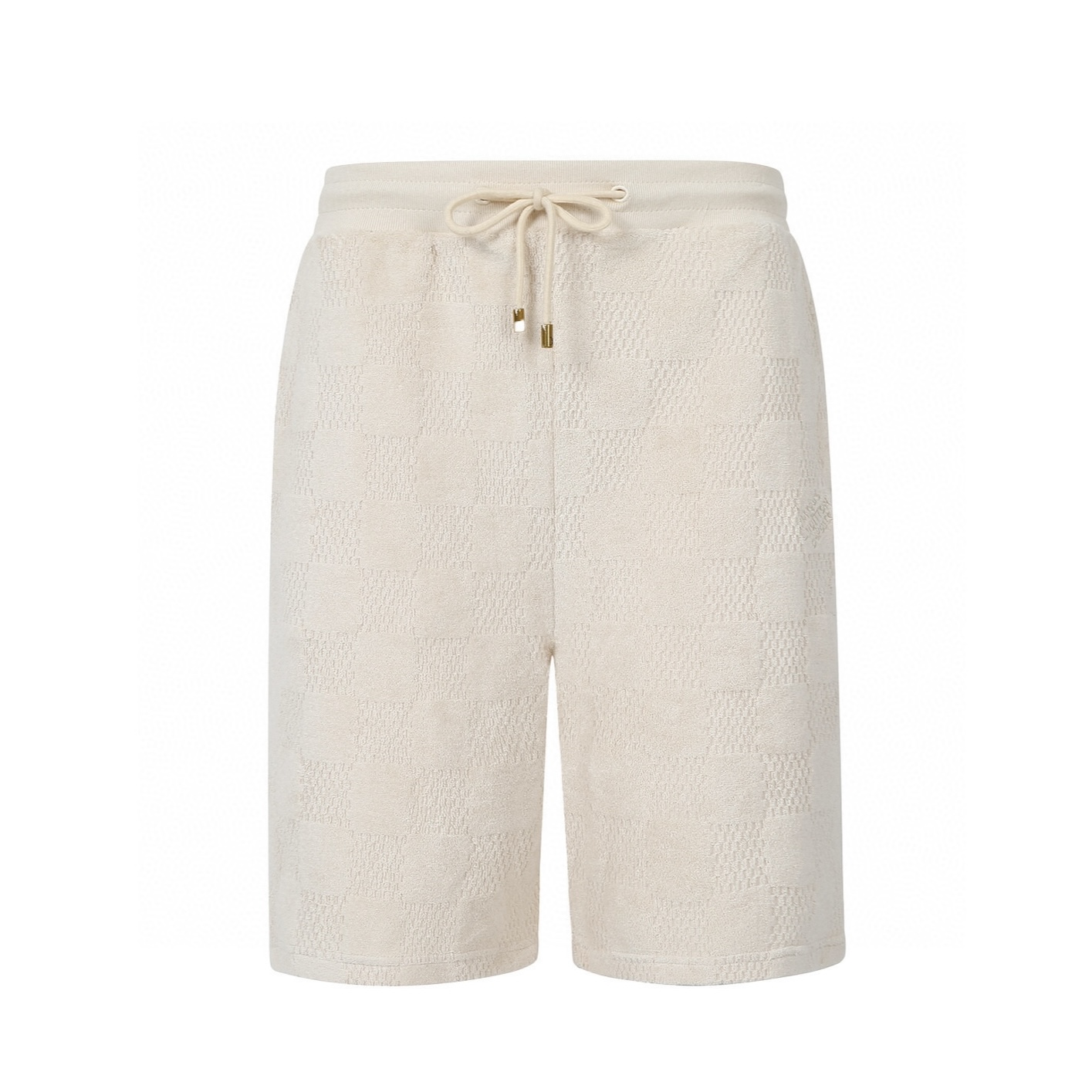 LOUIS VUITTON 路易威登 LV毛巾棋盘格暗纹 短裤 牛仔休闲裤 裤子 五分裤 卡其 1AHUVK