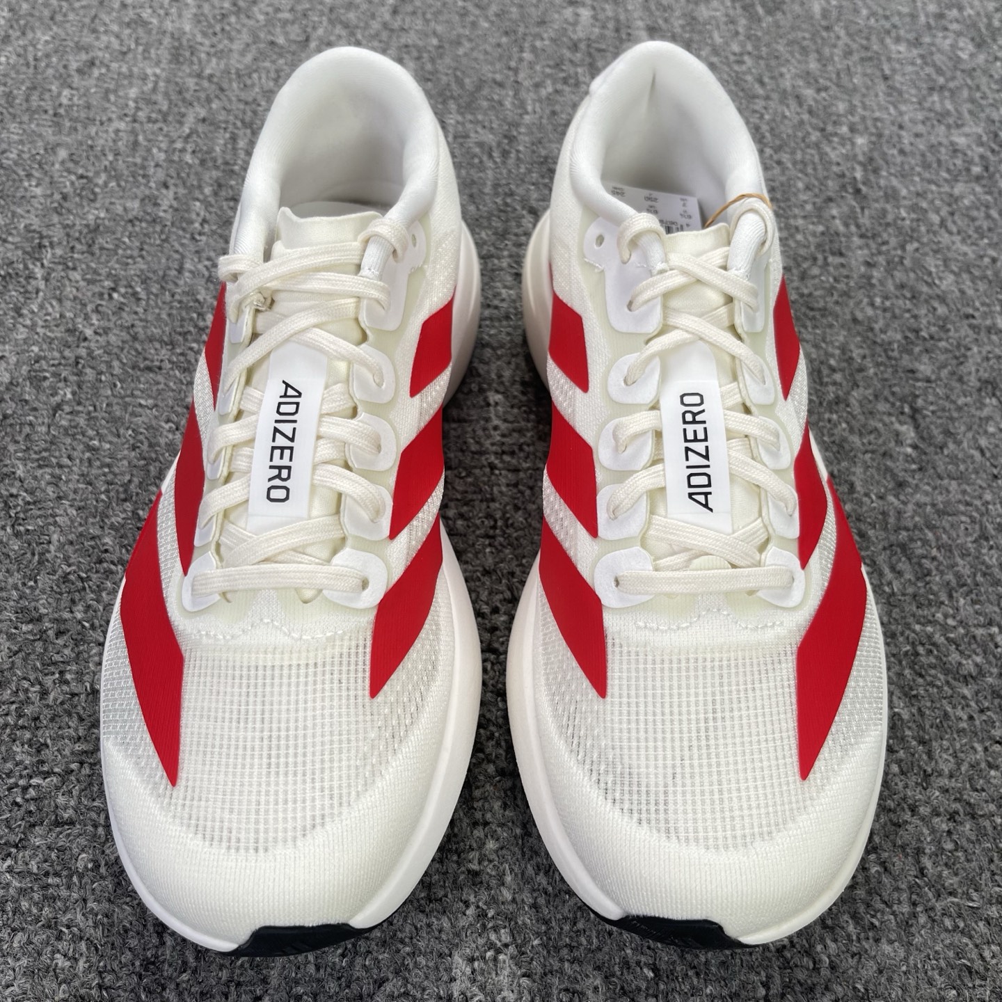 内置碳板 Adidas Adizero Evo SL 低筒 舒适百搭 防滑耐磨 马拉松 训练竞速 跑步鞋 女款 男款 波鞋 白红 JS1182