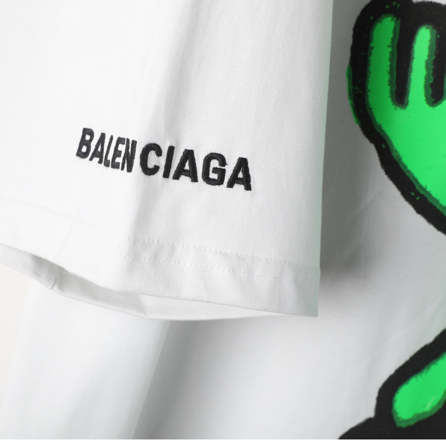 Balenciaga 巴黎世家 外星人 印花短袖 T恤 圆领 短款 夏季 白色A5 764235TSVF59012