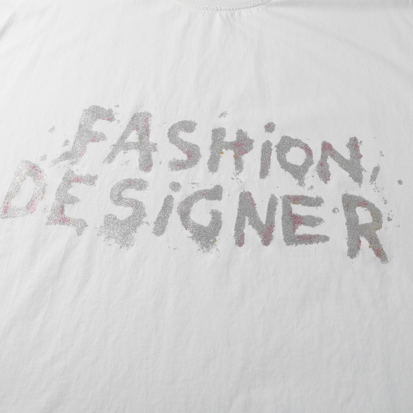 Balenciaga 巴黎世家 金闪粉 印花短袖 T恤 圆领 短款 夏季 白色A5 824285-TSVC5-9012