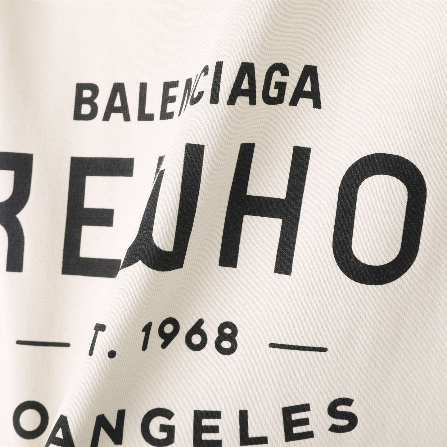 Balenciaga 巴黎世家 EST1917 印花短袖 T恤 圆领 短款 夏季 白色A5 787349TQVG31569