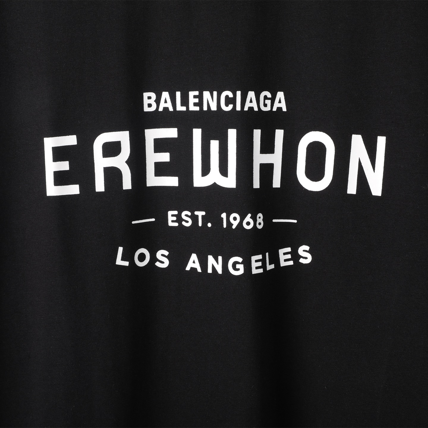 Balenciaga 巴黎世家 EST1917 印花短袖 T恤 圆领 短款 夏季 黑色A5 787349TQVG31569