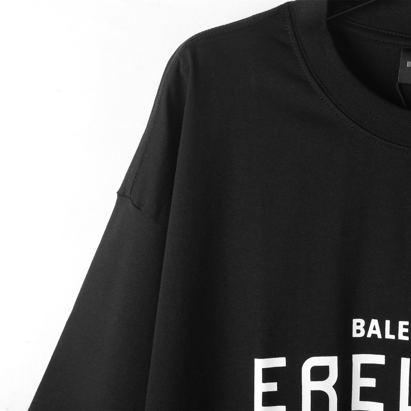 Balenciaga 巴黎世家 EST1917 印花短袖 T恤 圆领 短款 夏季 黑色A5 787349TQVG31569