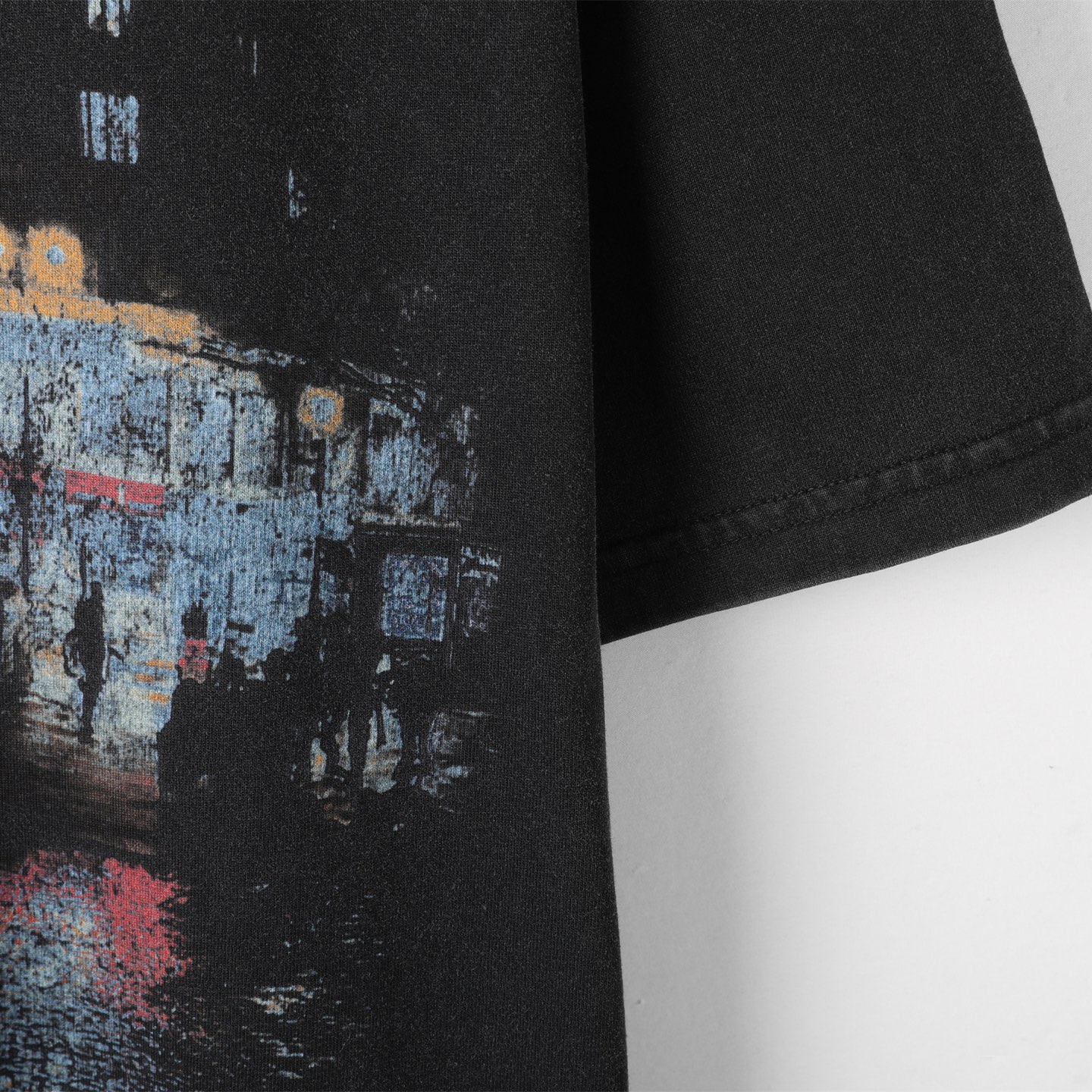 Balenciaga 巴黎世家 吉塔里亚夜景  印花短袖 T恤 圆领 短款 夏季 黑色A5 787349TRVP71041