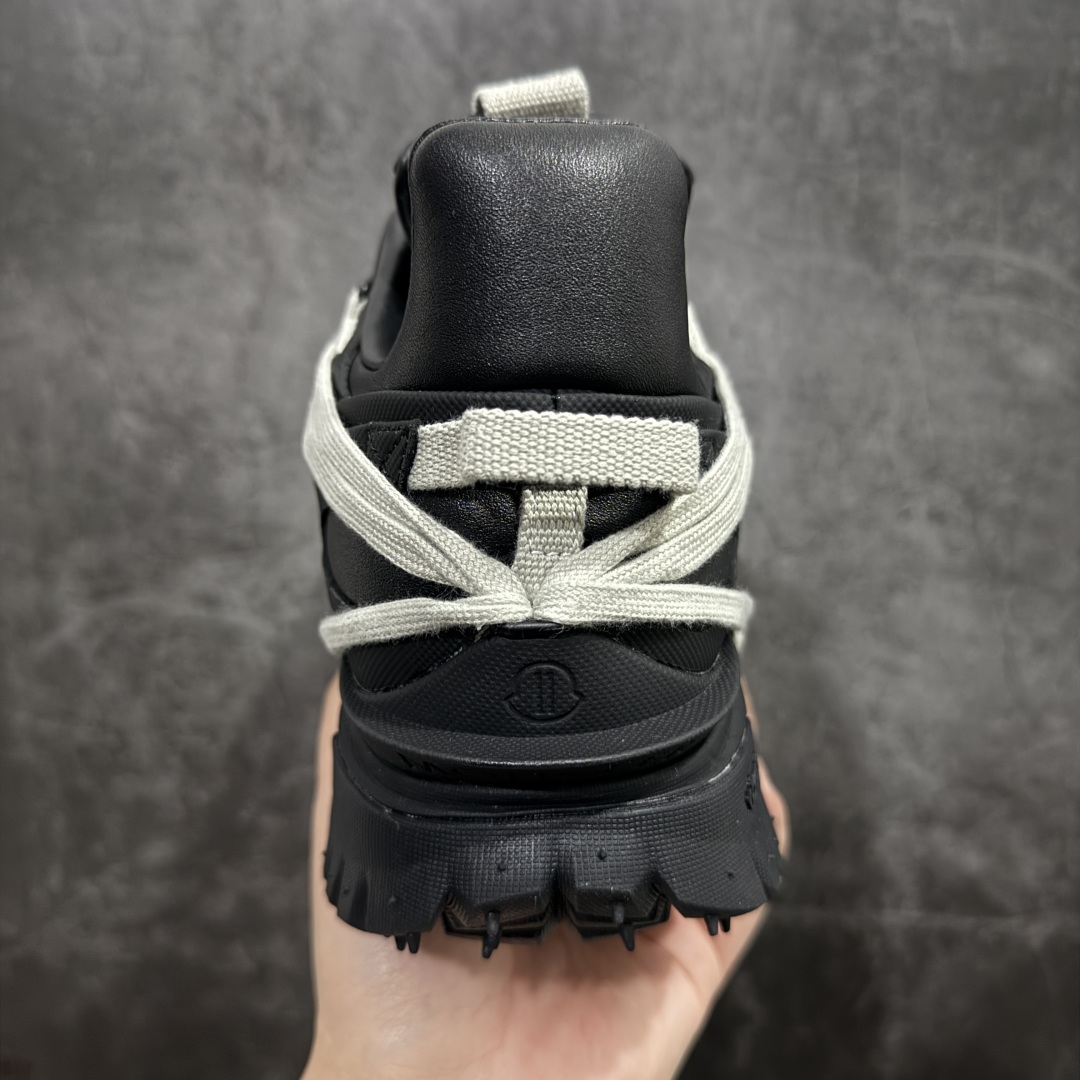 RICK OWENS RO Moncler盟可睐 Trailgrip 厚底 板鞋 休闲鞋 男鞋 女鞋 波鞋  皮質   黑色  MU02D4M10M4321-999