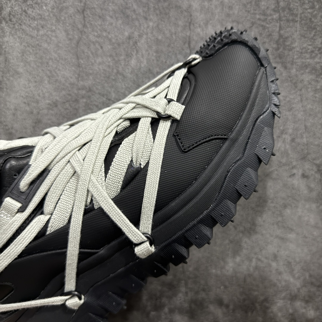 RICK OWENS RO Moncler盟可睐 Trailgrip 厚底 板鞋 休闲鞋 男鞋 女鞋 波鞋  皮質   黑色  MU02D4M10M4321-999